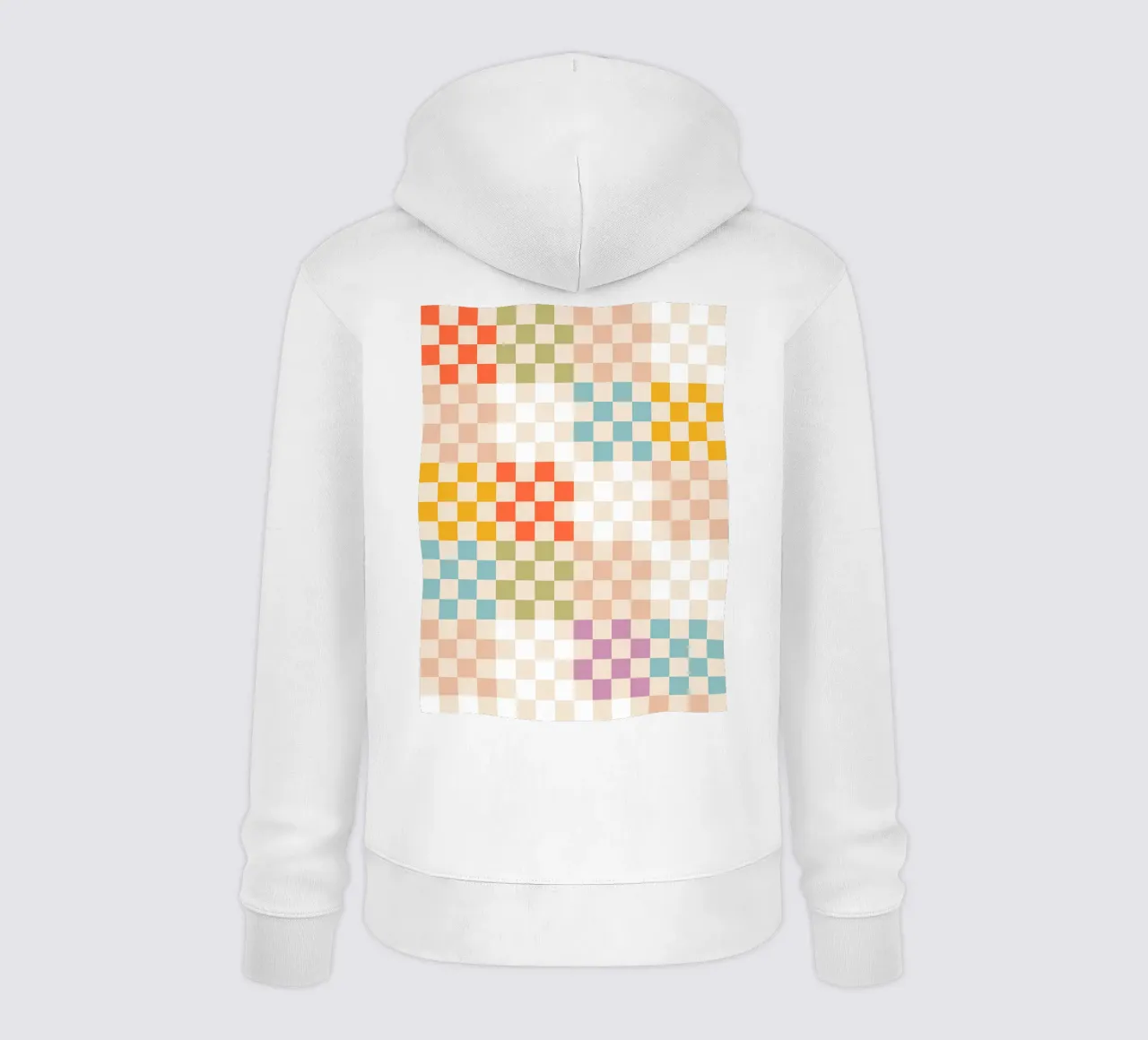 Retro Summer Check Patchwork Pattern hoodie by Dominique Vari Abstract