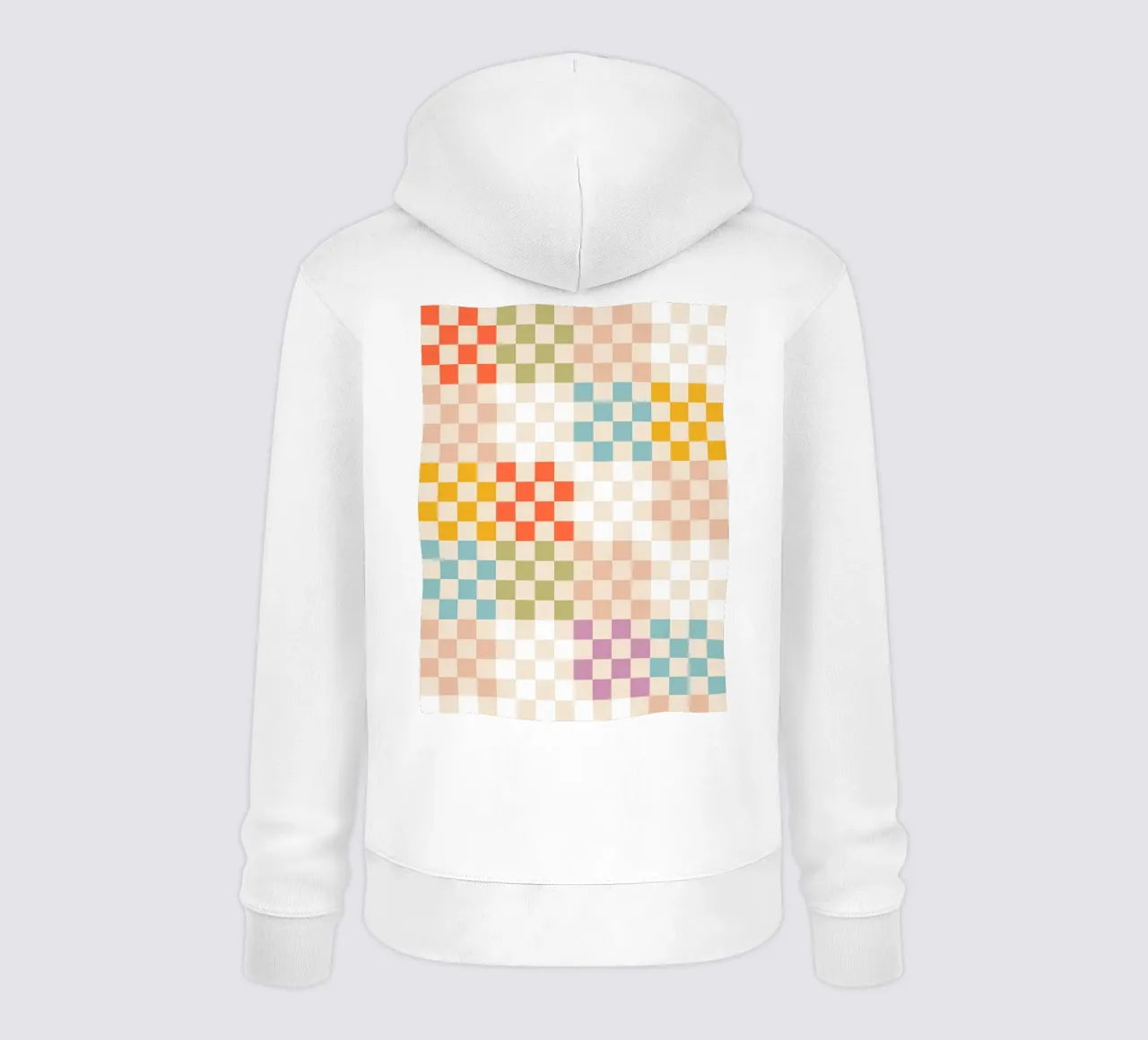 Retro Summer Check Patchwork Pattern hoodie by Dominique Vari Abstract