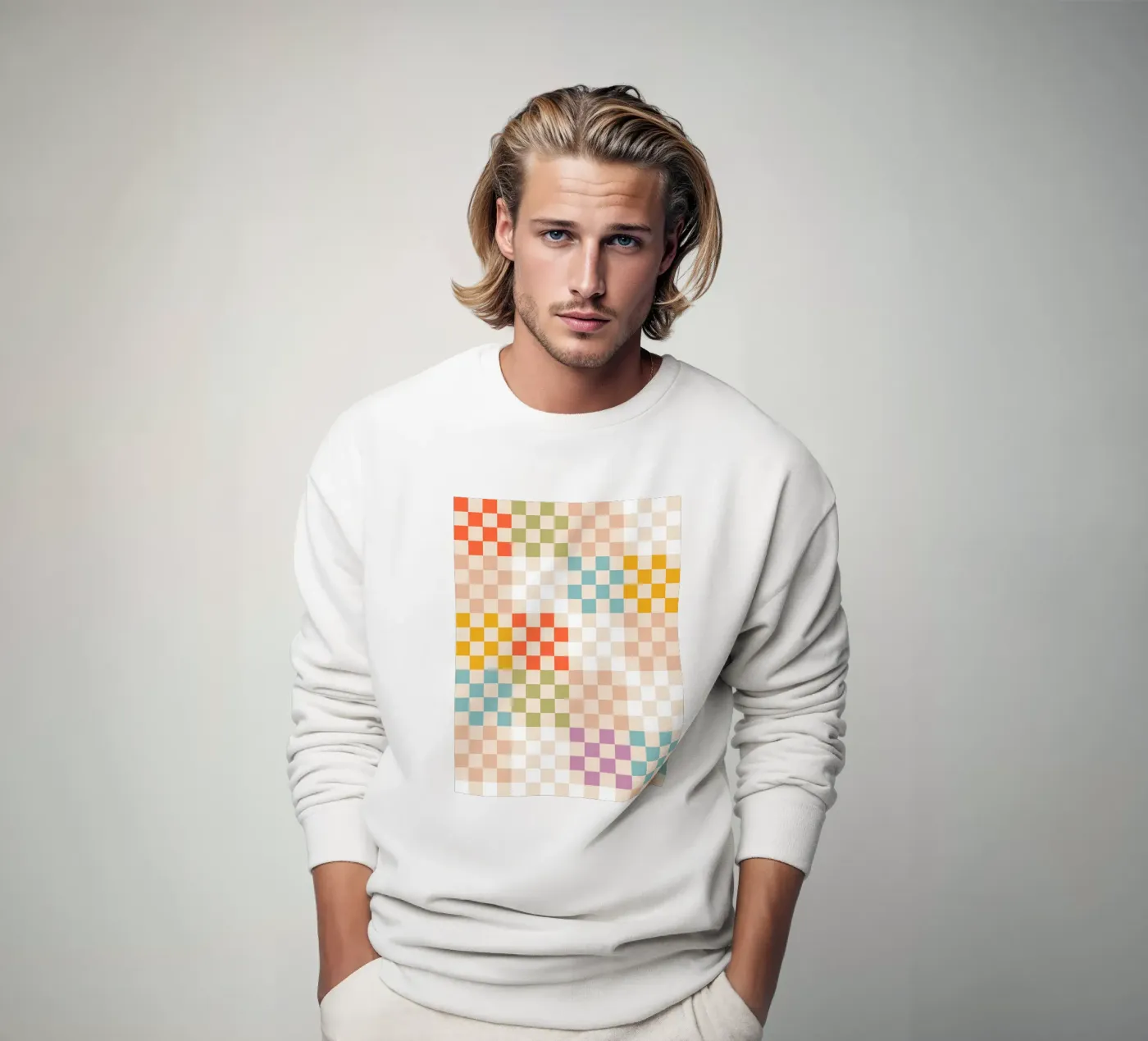 Retro Summer Check Patchwork Pattern sweat de Dominique Vari Abstract