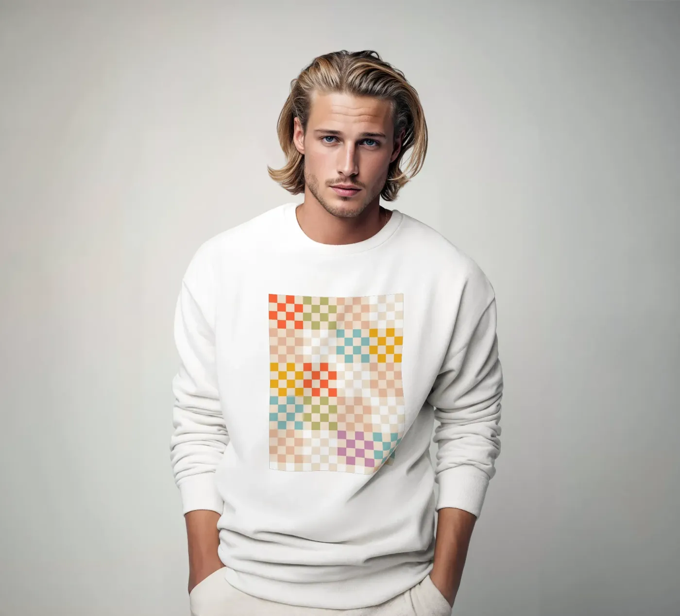 Retro Summer Check Patchwork Pattern sweat de Dominique Vari Abstract