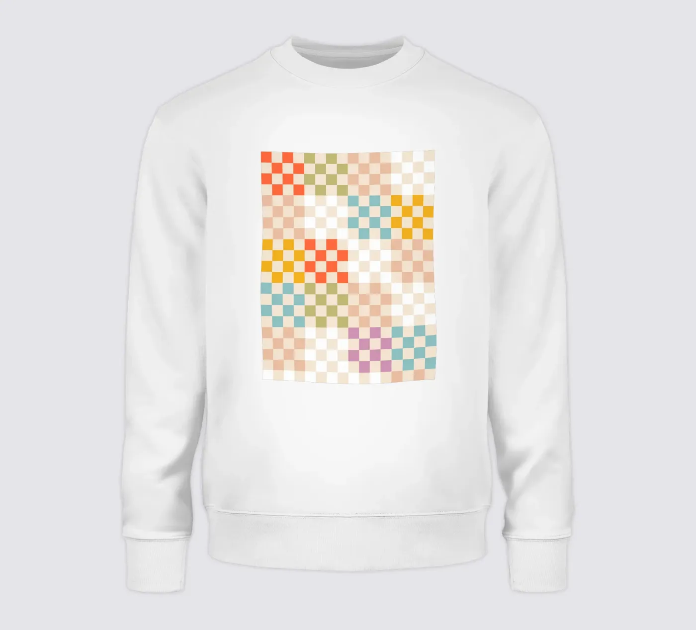 Retro Summer Check Patchwork Pattern sweatshirt by Dominique Vari Abstract