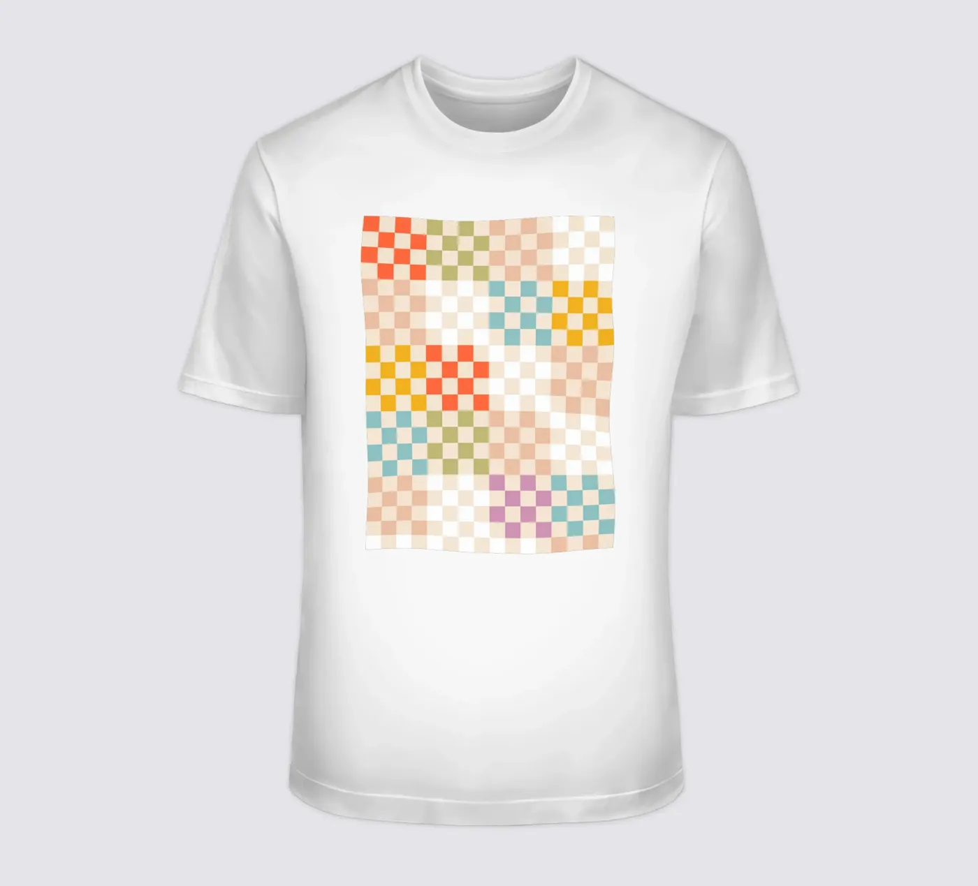 Retro-Sommer-Karo-Patchwork-Muster T-Shirt von Dominique Vari Abstract