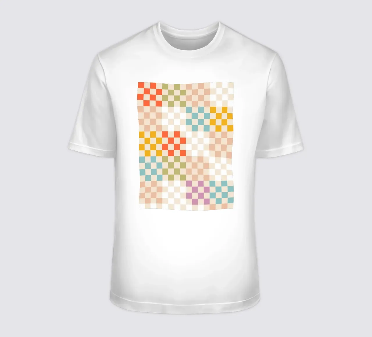 Retro Summer Check Patchwork Pattern t-shirt by Dominique Vari Abstract