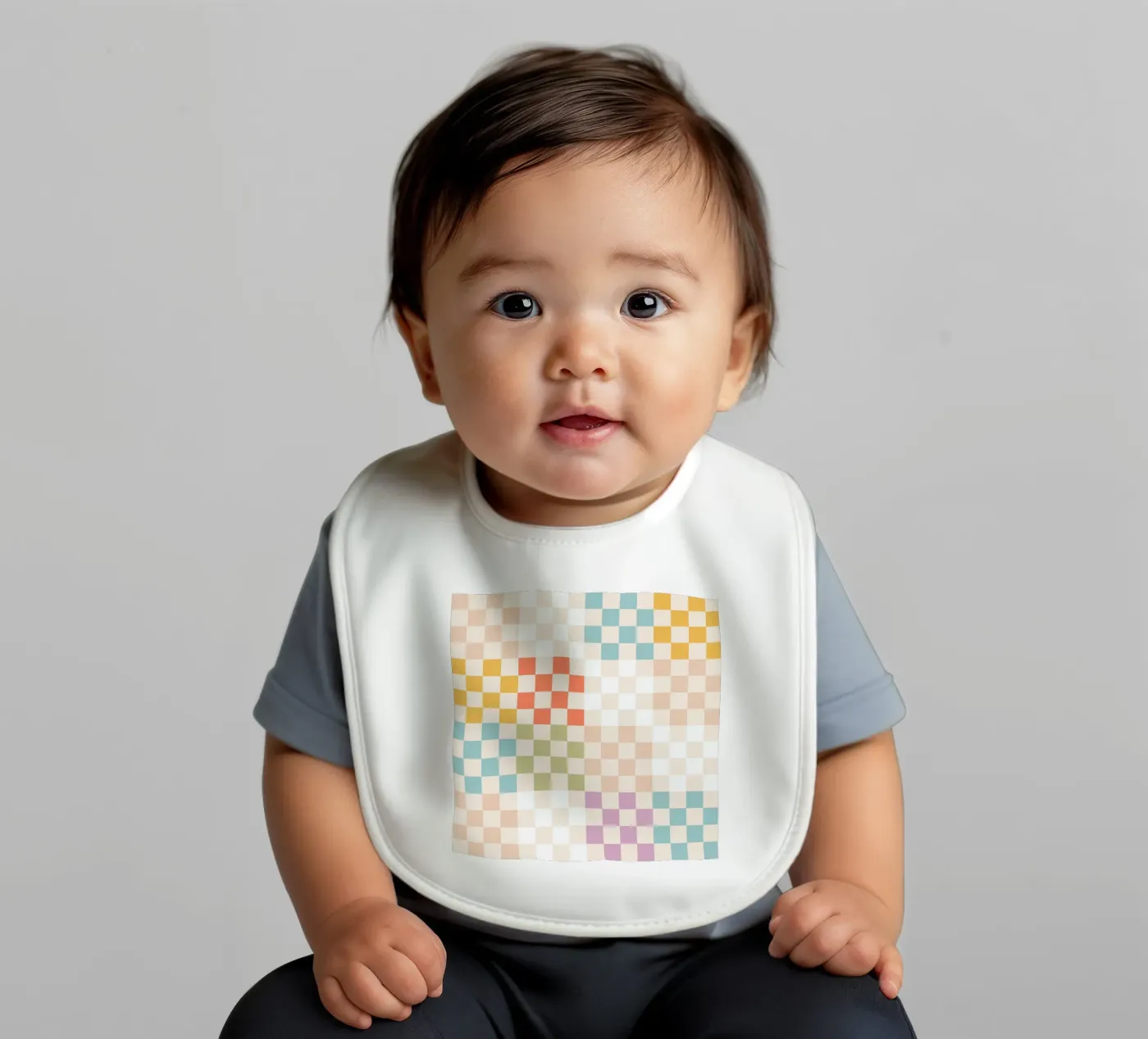 Retro Summer Check Patchwork Pattern bavoir de Dominique Vari Abstract