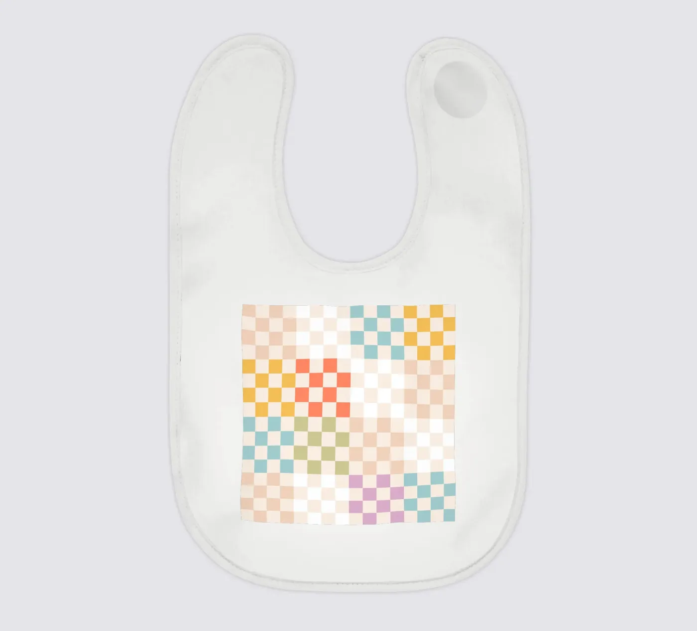 Retro Summer Check Patchwork Pattern Babylätzchen von Dominique Vari Abstract