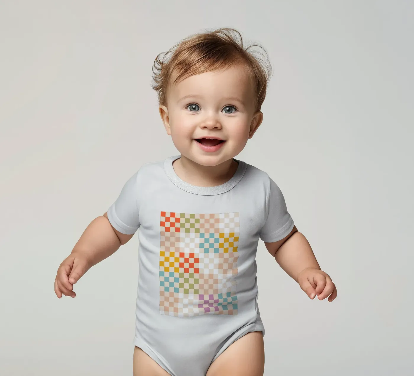 Retro Summer Check Patchwork Pattern body bébé de Dominique Vari Abstract