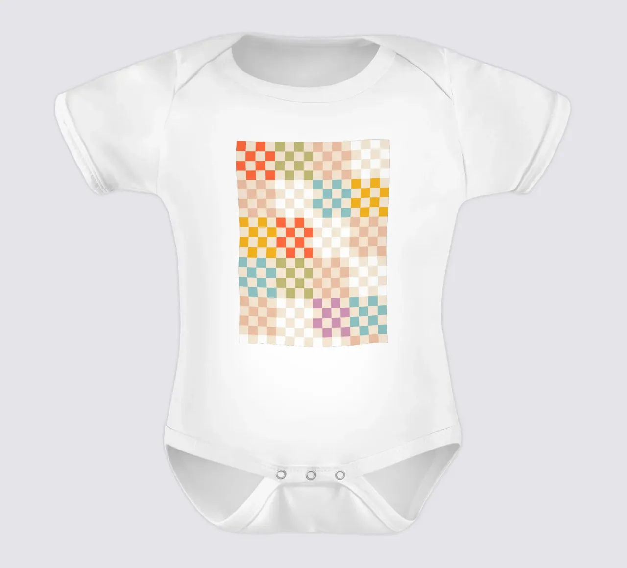 Estampado de cuadros retro de verano body de bebé de Dominique Vari Abstract