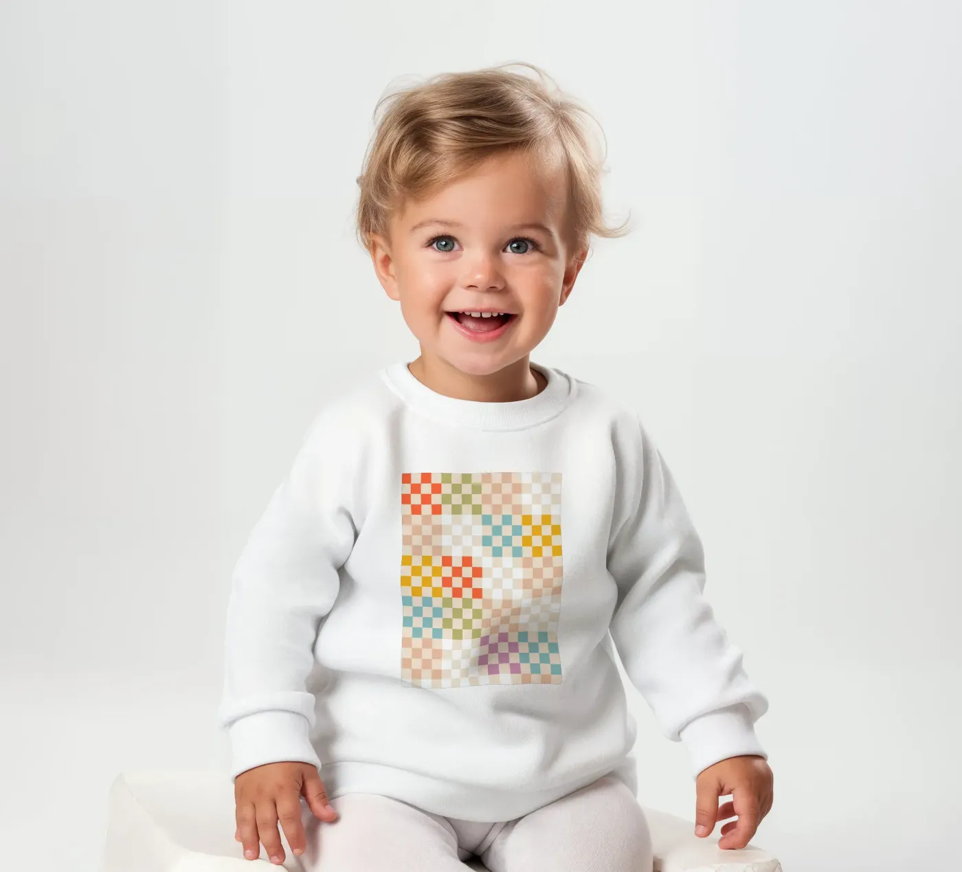 Retro Summer Check Patchwork Pattern sweat pour bébé de Dominique Vari Abstract