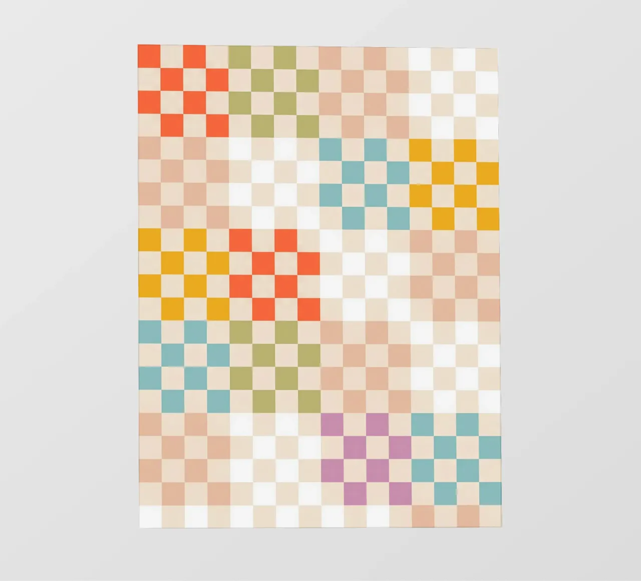 Retro Summer Check Patchwork Pattern photo wallpaper by Dominique Vari Abstract