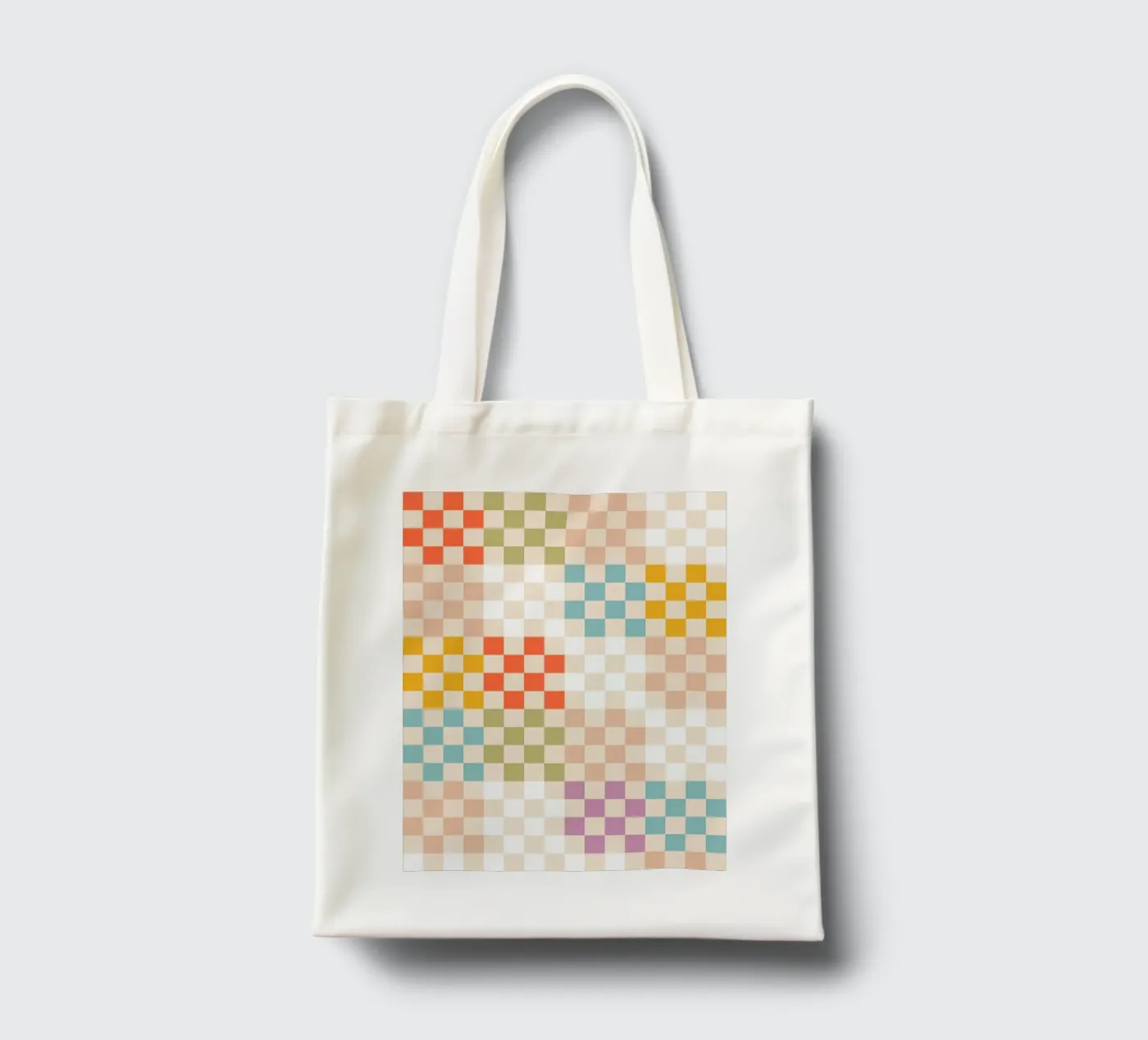 Retro Summer Check Patchwork Pattern borsa in juta da Dominique Vari Abstract