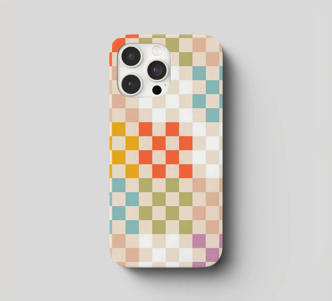 Retro Summer Check Patchwork Pattern iphone case by Dominique Vari Abstract