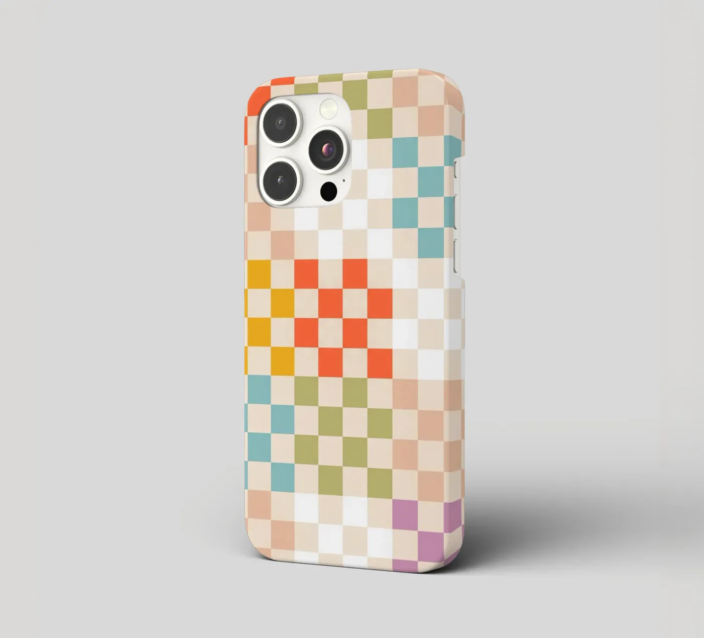 Retro Summer Check Patchwork Pattern iphone case by Dominique Vari Abstract