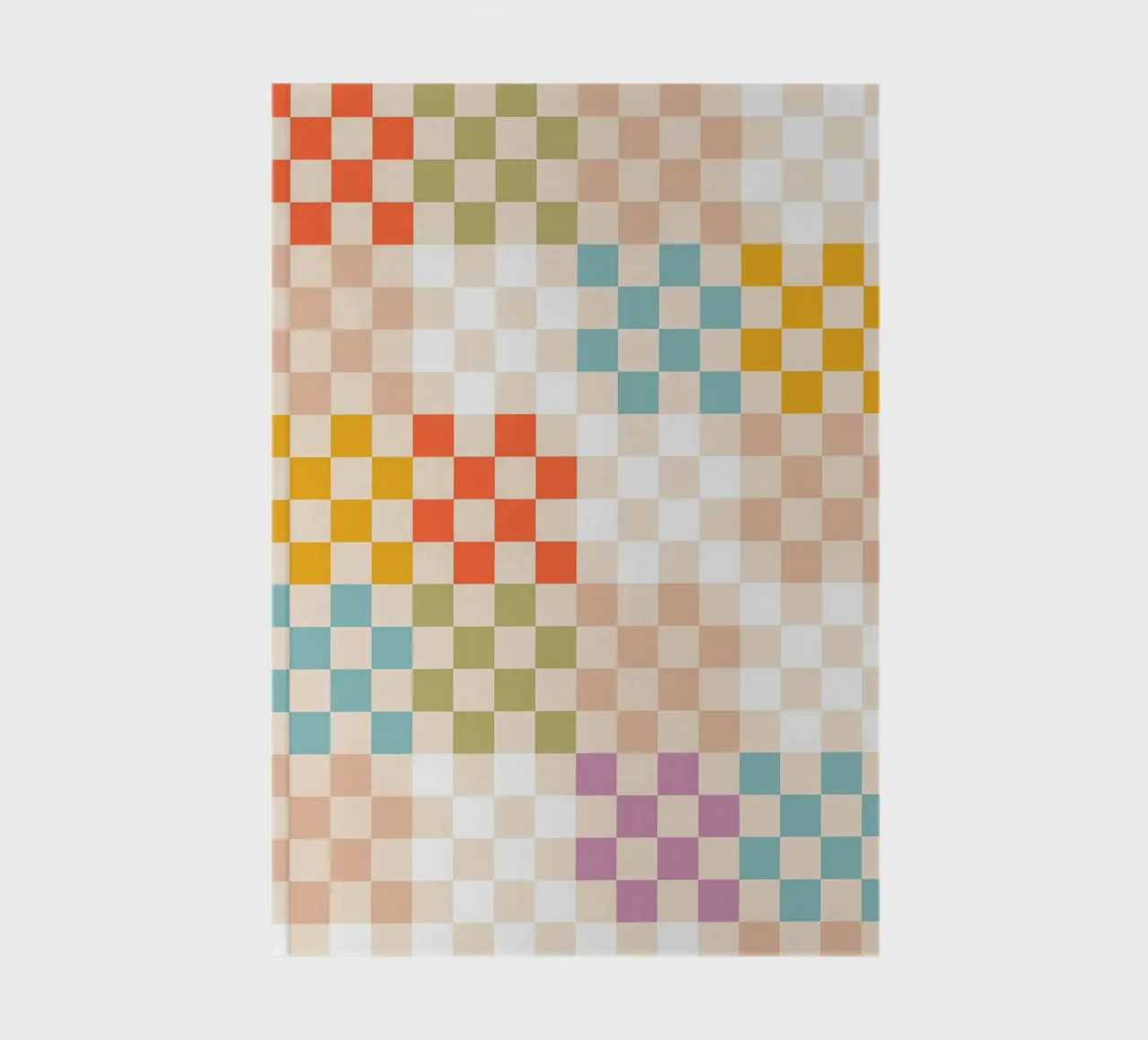 Retro Summer Check Patchwork Pattern notebook by Dominique Vari Abstract