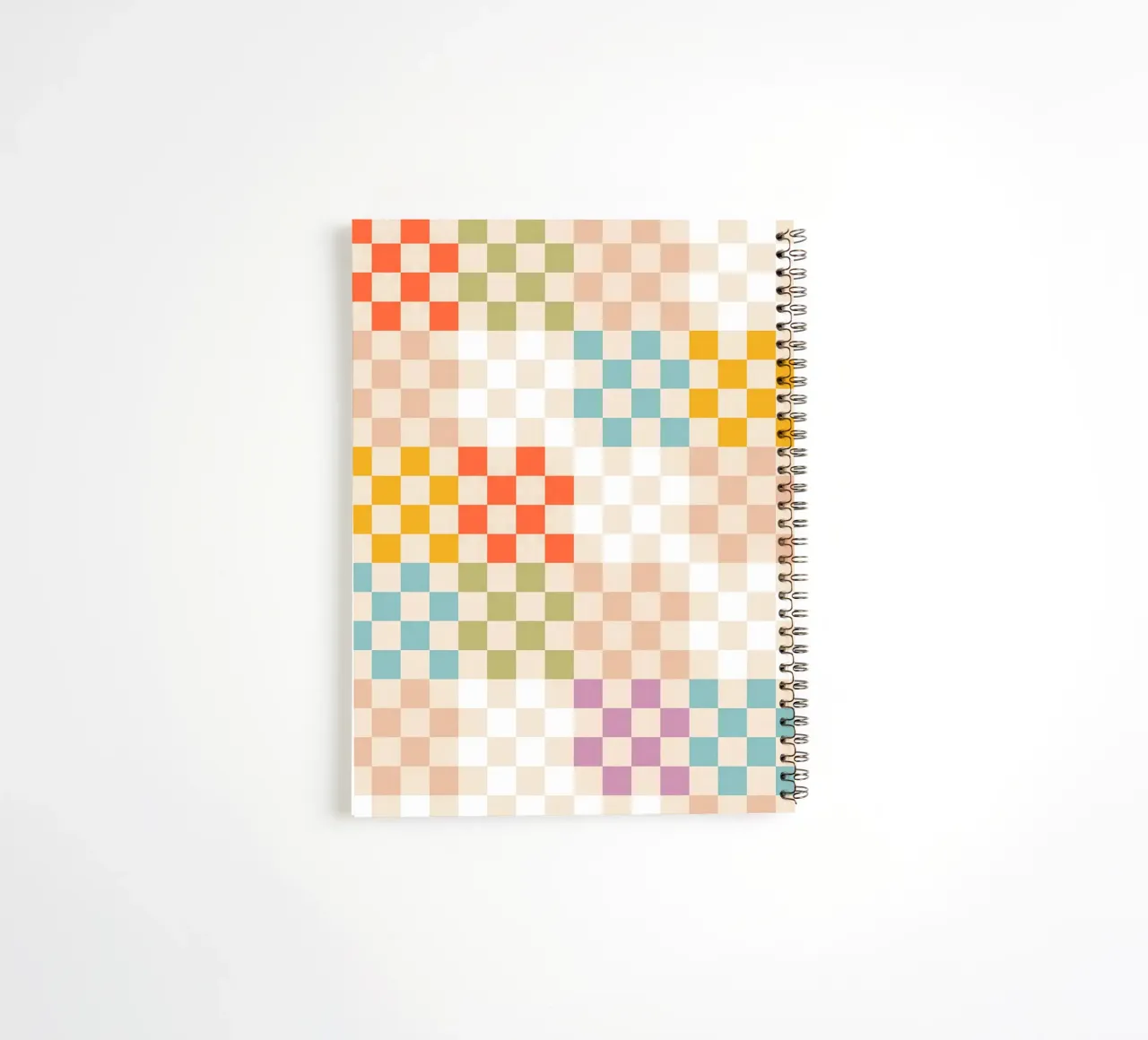 Retro-Sommer-Karo-Patchwork-Muster Ringbuch von Dominique Vari Abstract
