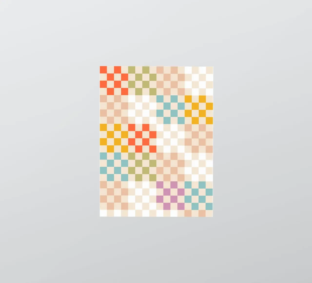 Retro Summer Check Patchwork Pattern autocollant de Dominique Vari Abstract