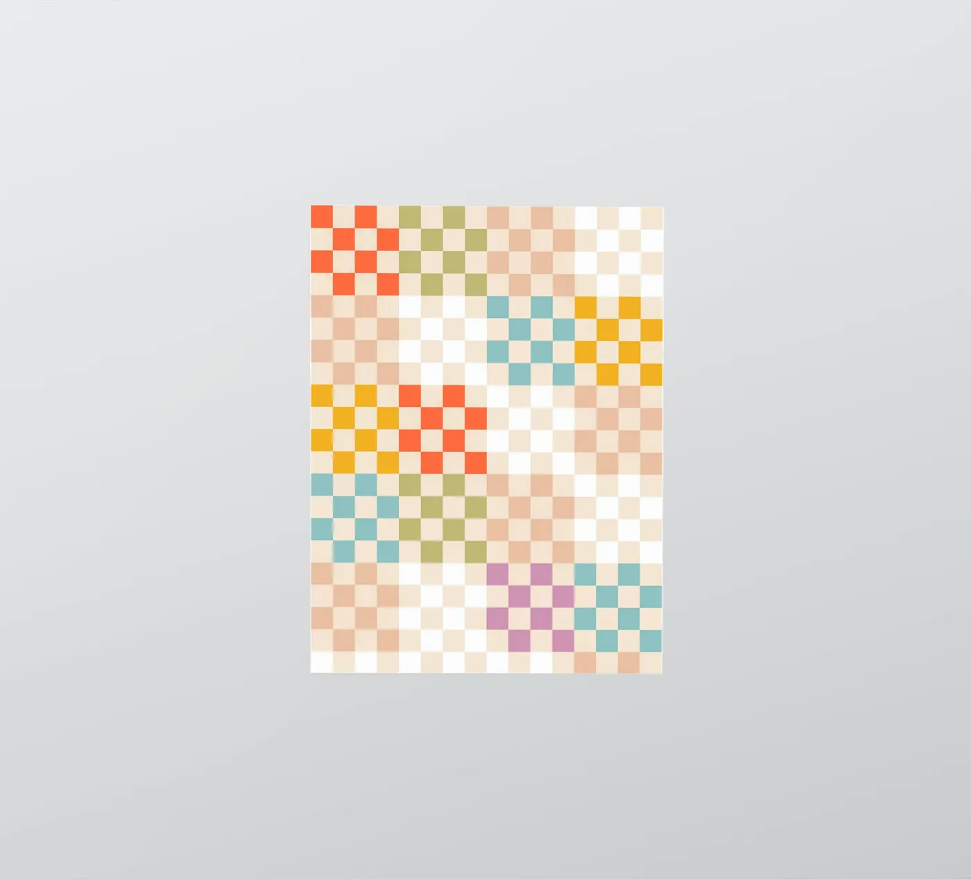 Motivo patchwork a quadri estivi retrò adesivo da Dominique Vari Abstract