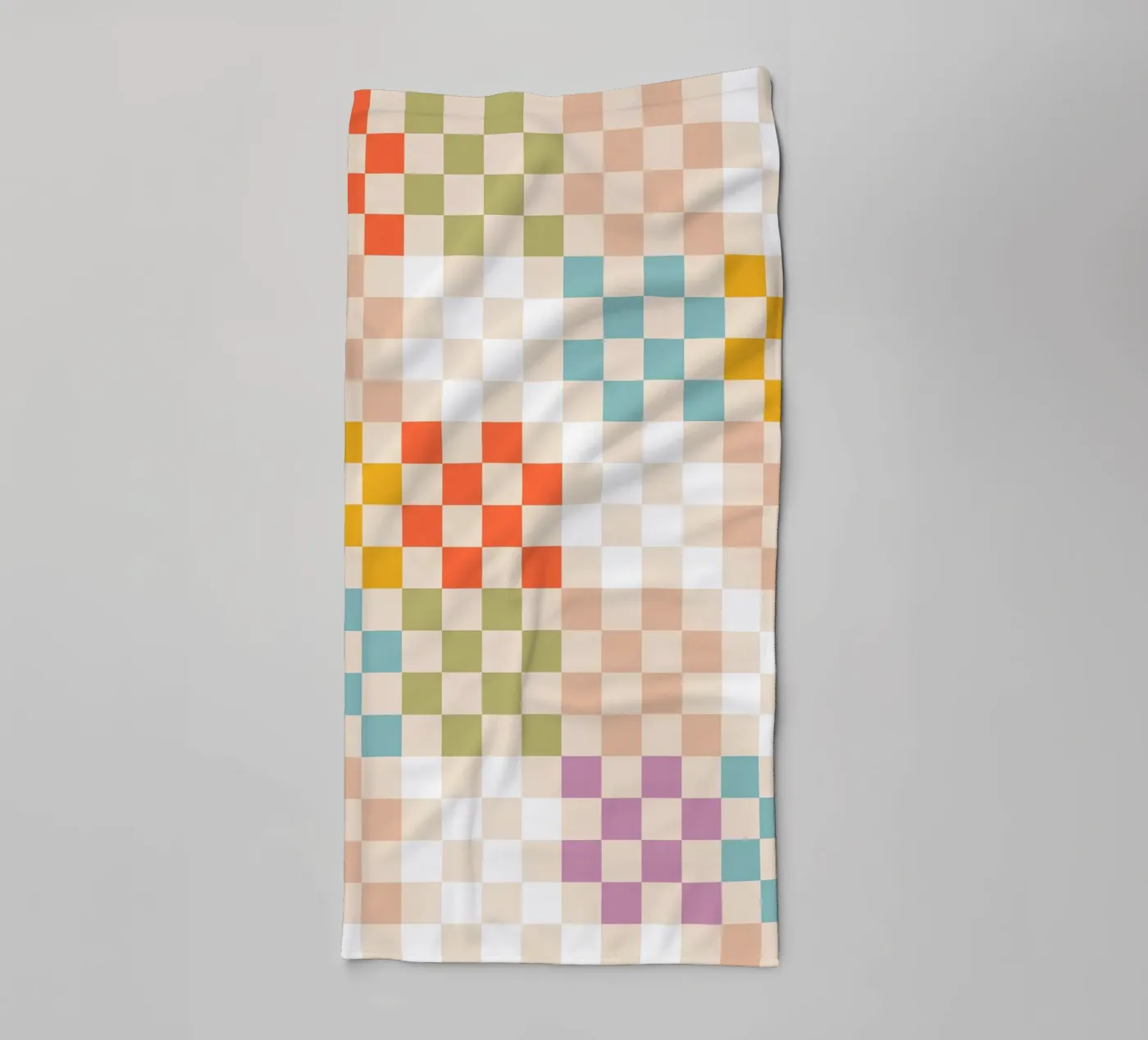Retro Summer Check Patchwork Pattern serviette de bain de Dominique Vari Abstract