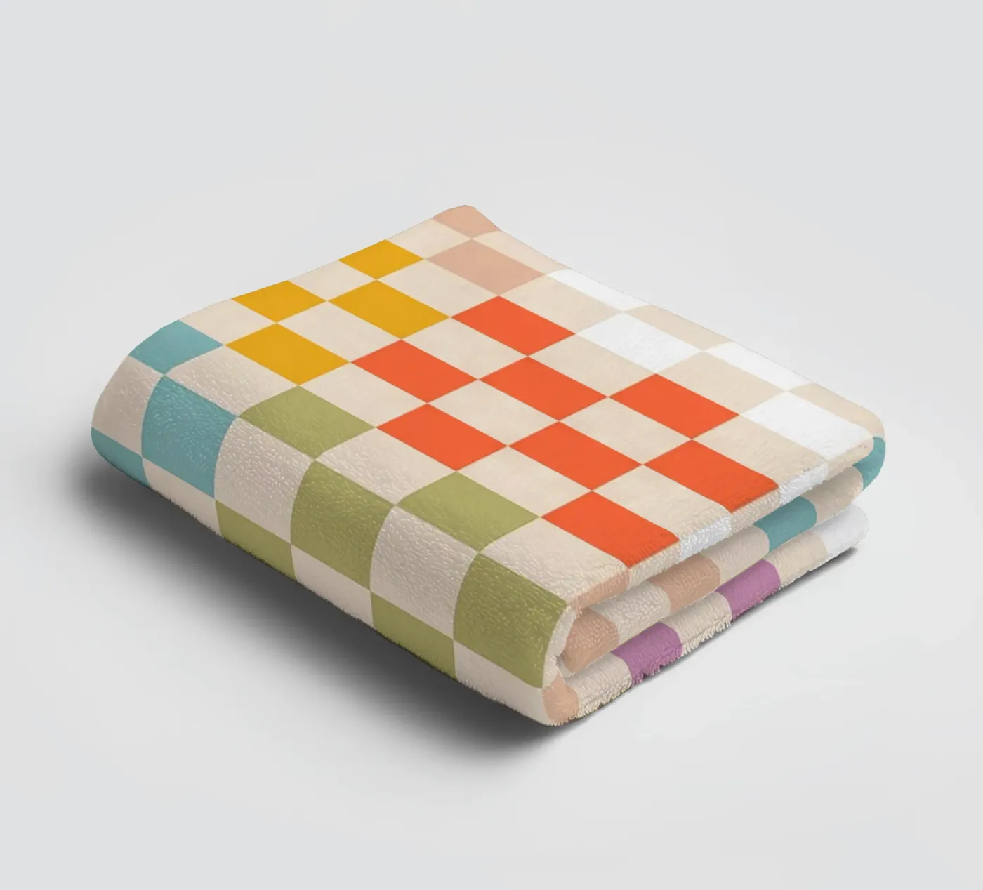 Retro Summer Check Patchwork Pattern asciugamano da bagno da Dominique Vari Abstract
