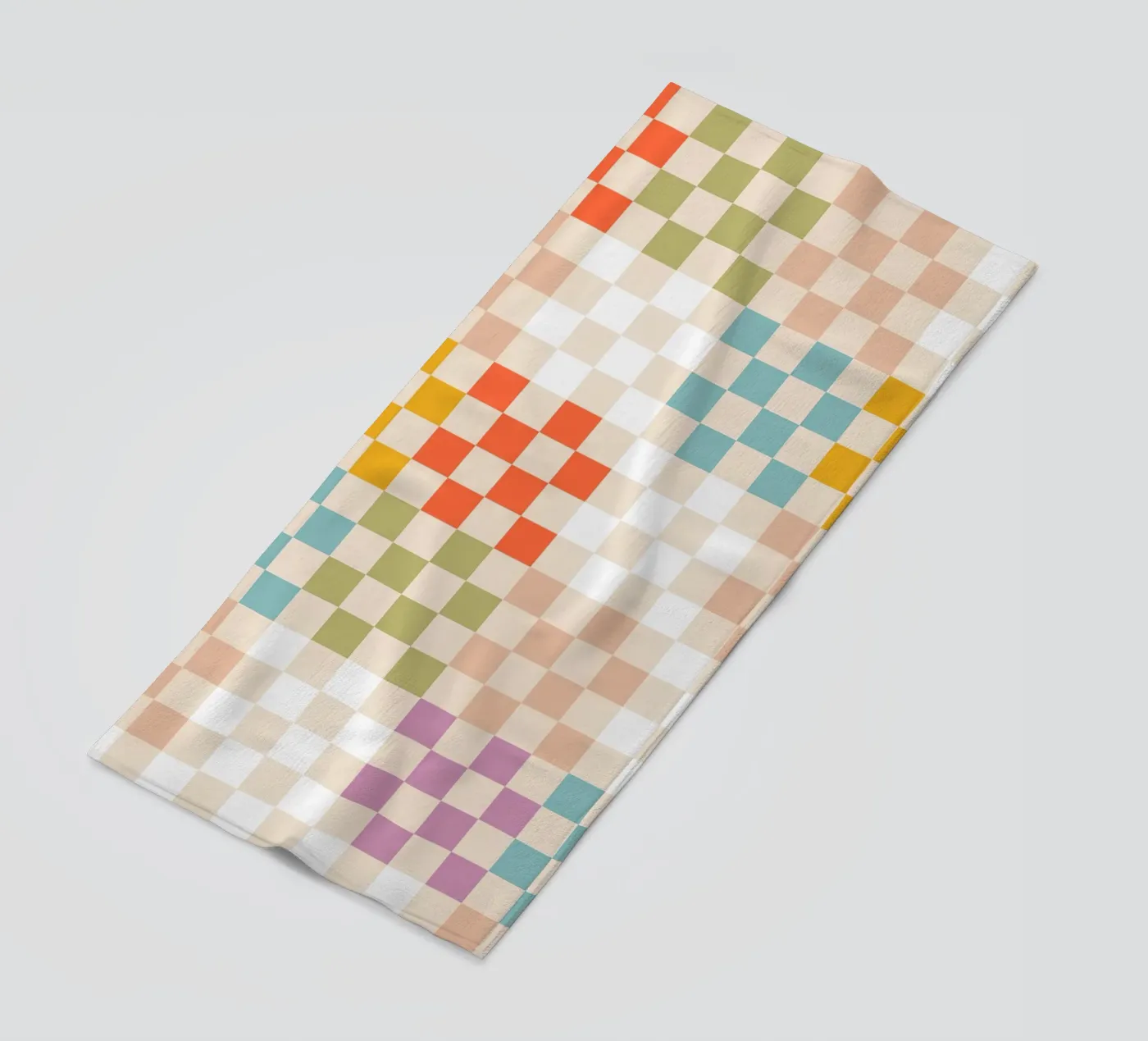 Retro zomers ruitpatroon strandhanddoek van Dominique Vari Abstract