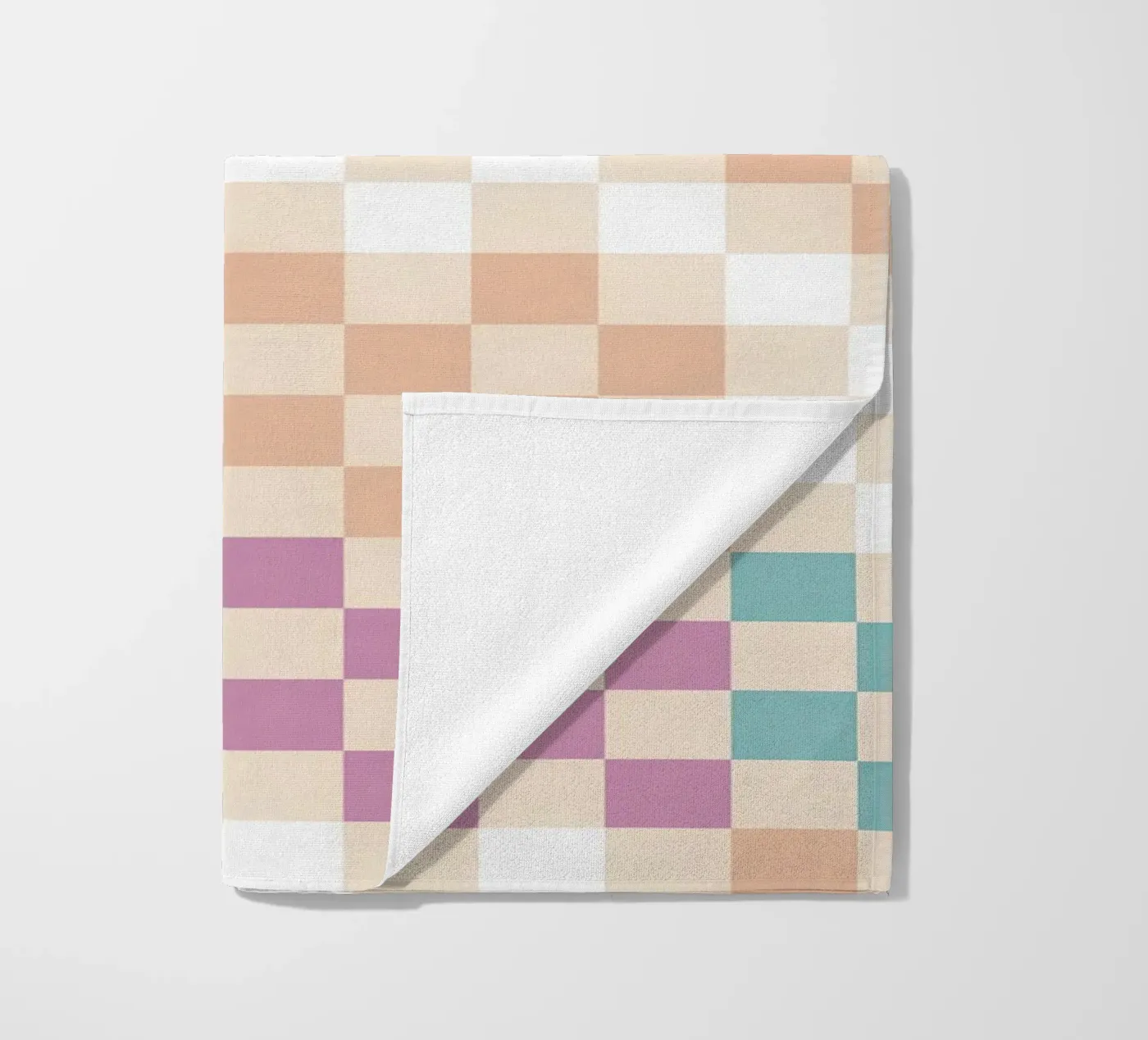 Retro zomers ruitpatroon strandhanddoek van Dominique Vari Abstract