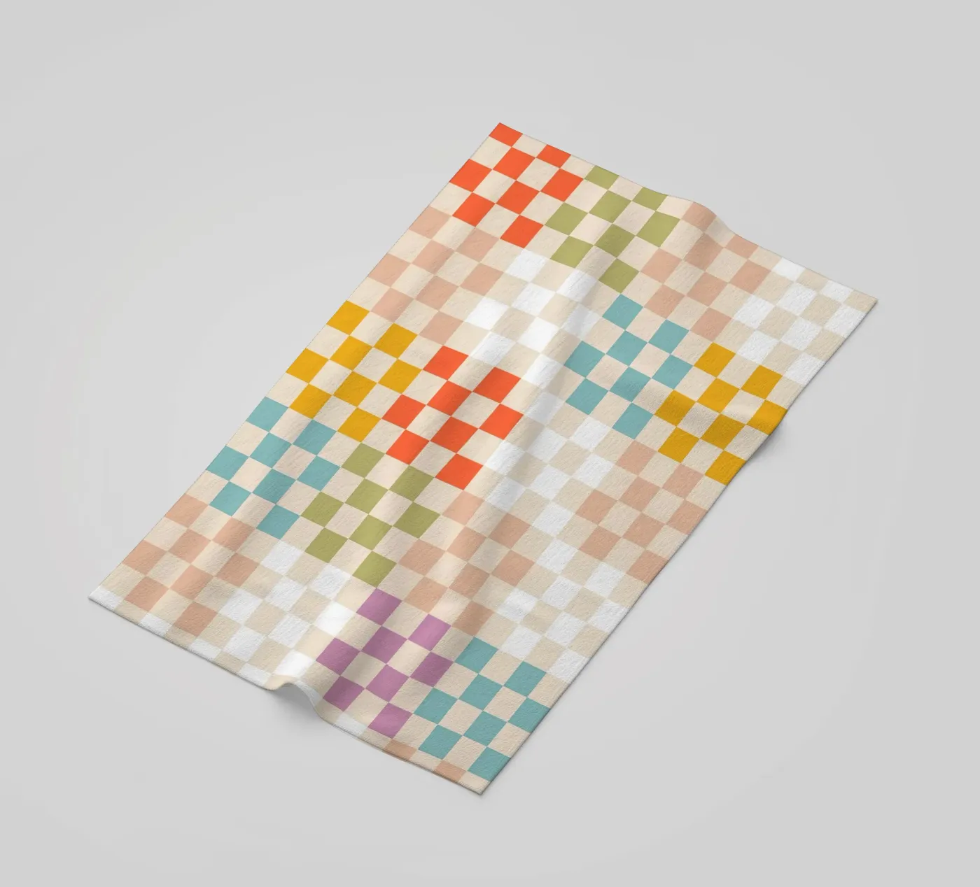 Retro Summer Check Patchwork Pattern telo mare da Dominique Vari Abstract