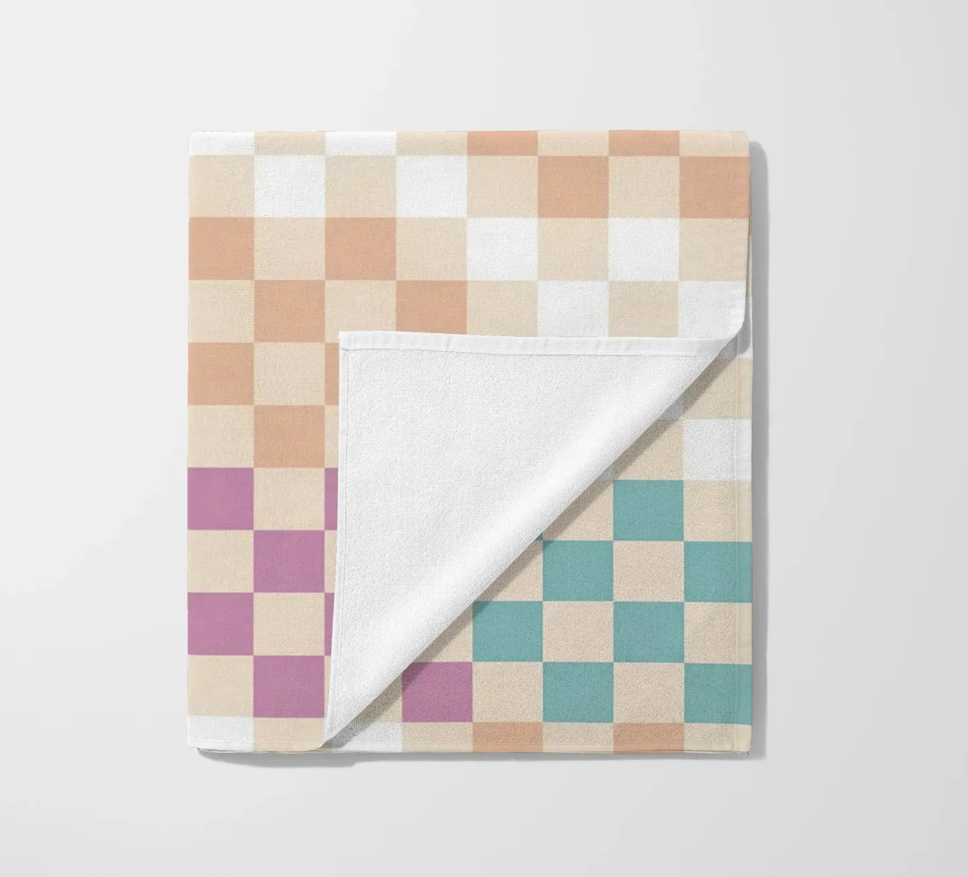 Retro Summer Check Patchwork Pattern telo mare da Dominique Vari Abstract