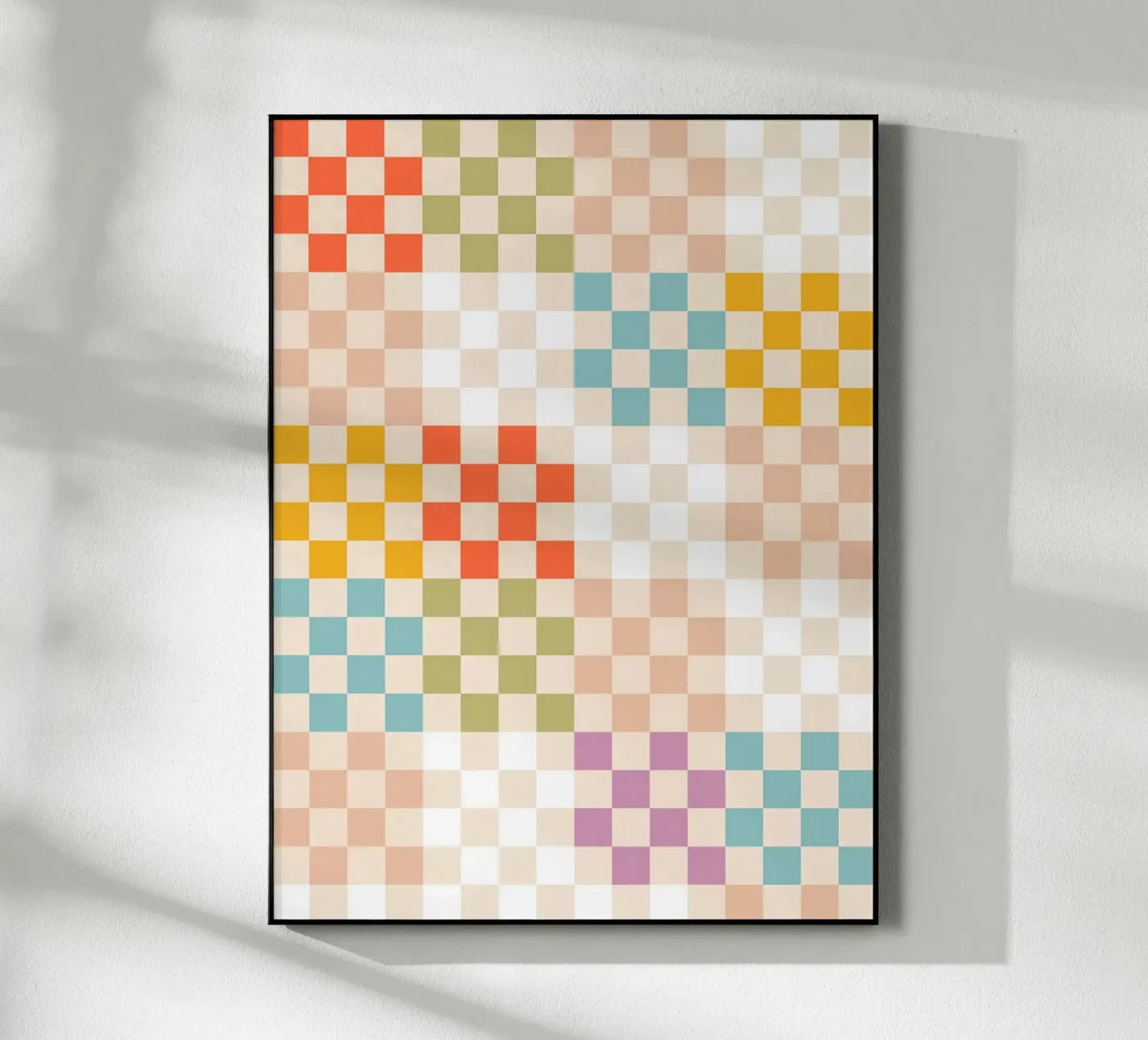 Retro Summer Check Patchwork Pattern Acryl-Glas von Dominique Vari Abstract