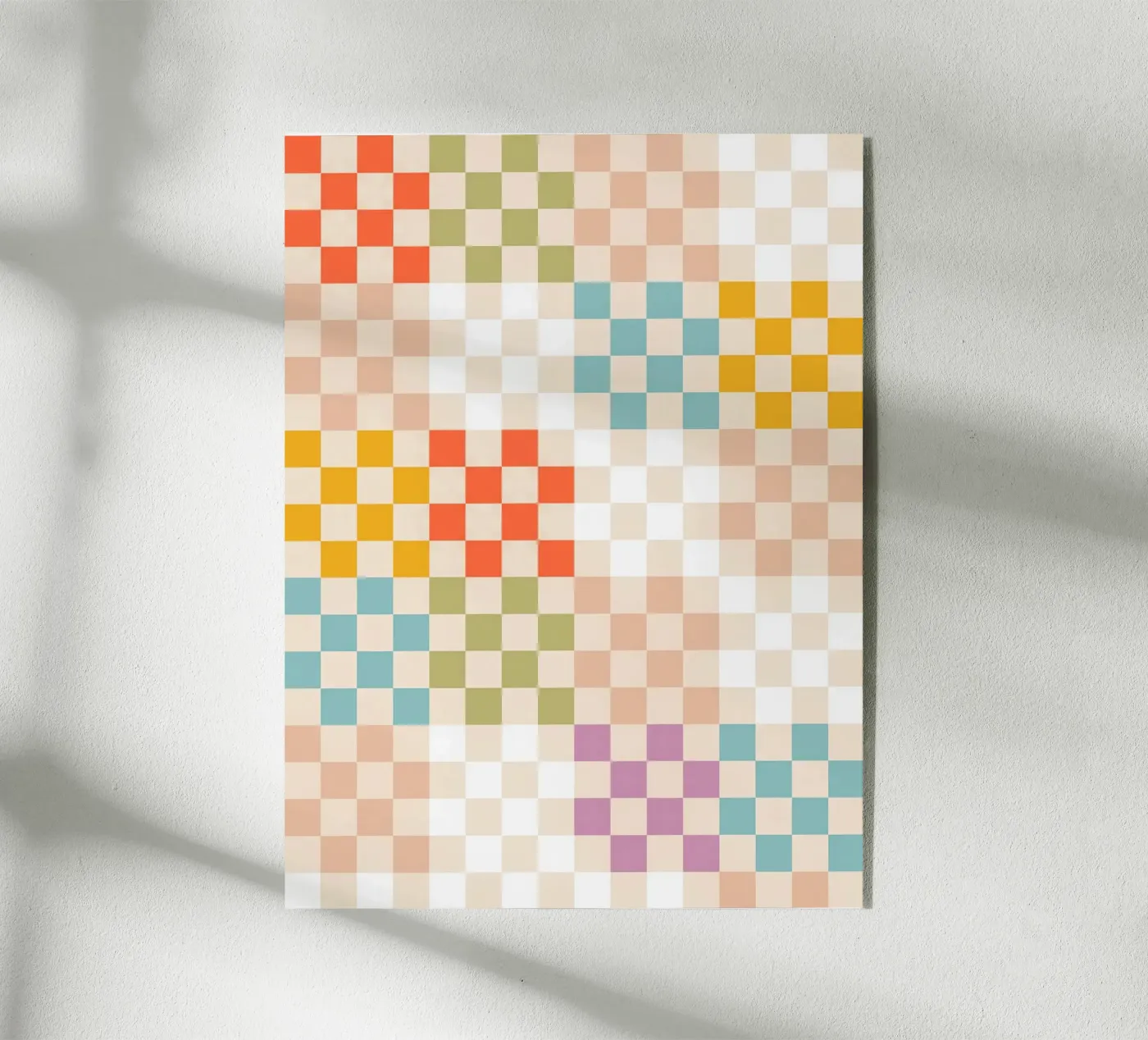 Retro Summer Check Patchwork Pattern Acryl-Glas von Dominique Vari Abstract