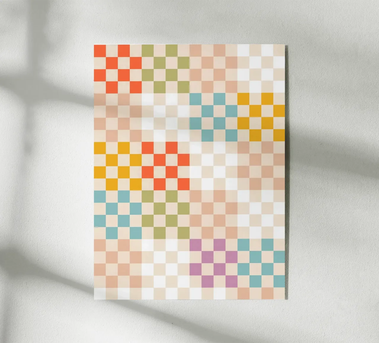 Retro Summer Check Patchwork Pattern plexiglas de Dominique Vari Abstract