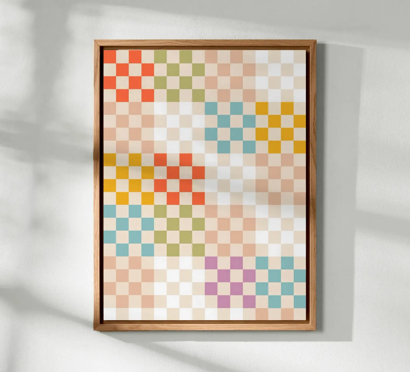 Motivo patchwork a quadri estivi retrò pannello forex da Dominique Vari Abstract