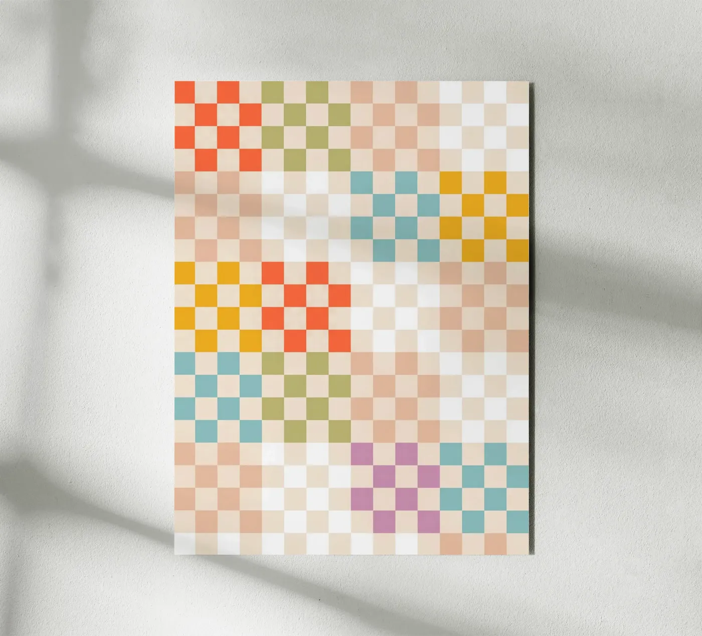 Retro Summer Check Patchwork Pattern pannello forex da Dominique Vari Abstract