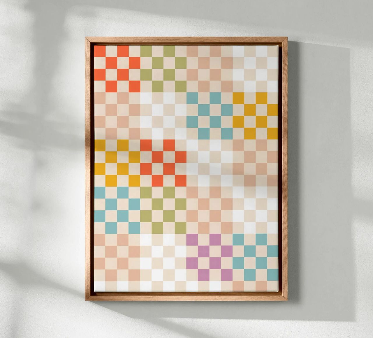 Retro Summer Check Patchwork Pattern canvas by Dominique Vari Abstract