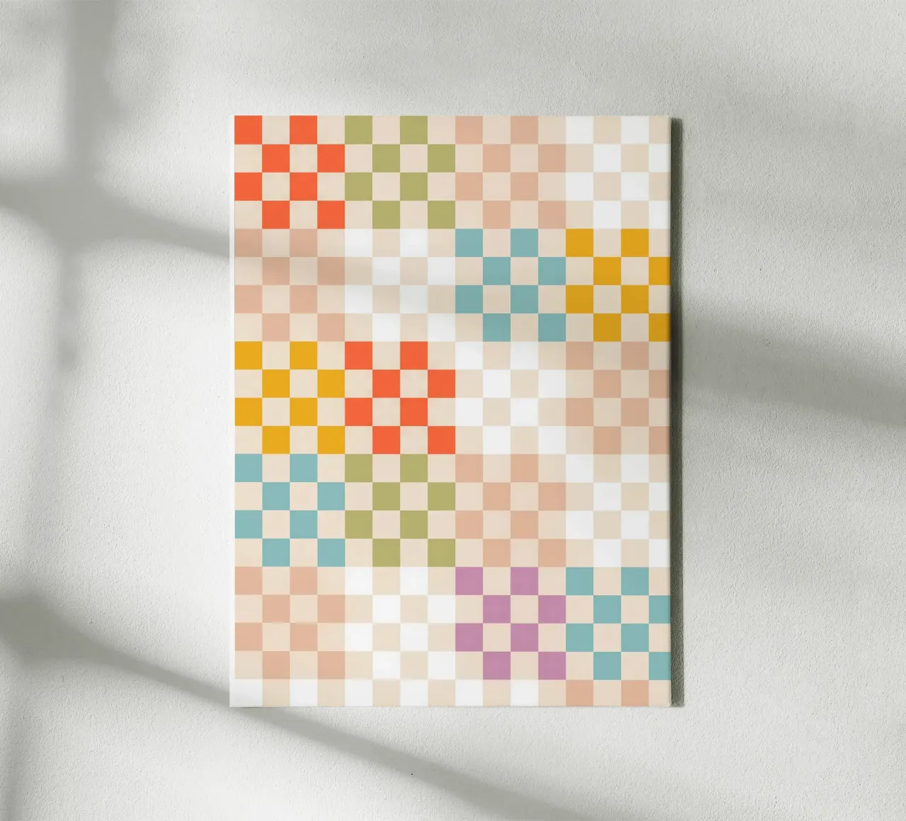 Retro Summer Check Patchwork Pattern canvas by Dominique Vari Abstract