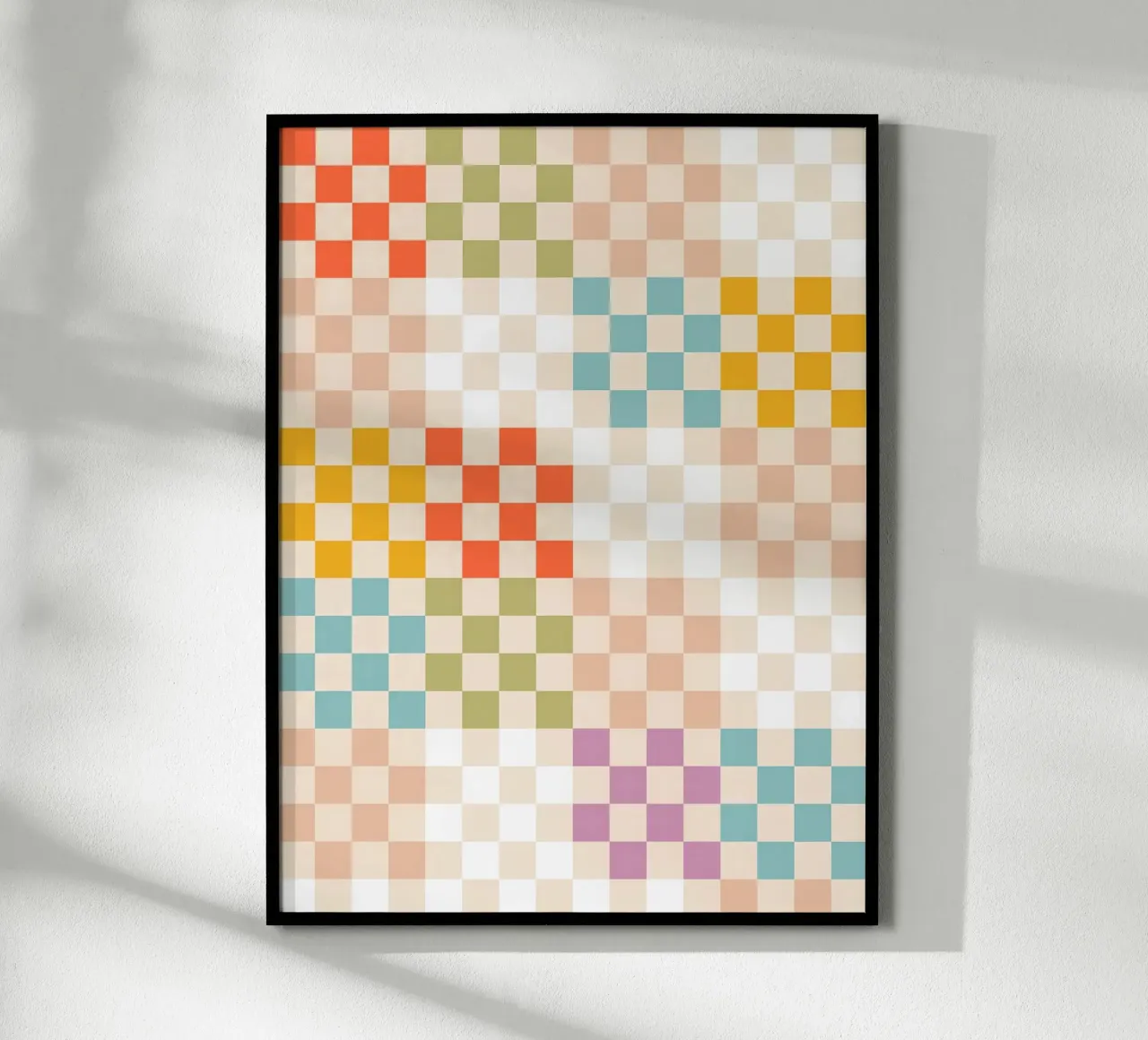 Retro Summer Check Patchwork Pattern poster by Dominique Vari Abstract