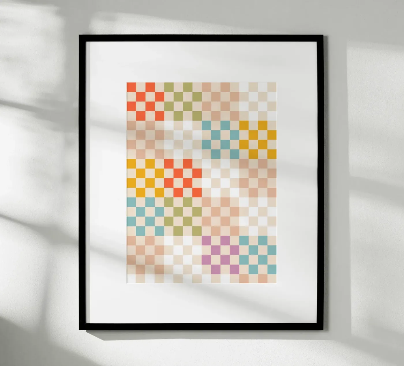 Retro Summer Check Patchwork Pattern Poster von Dominique Vari Abstract