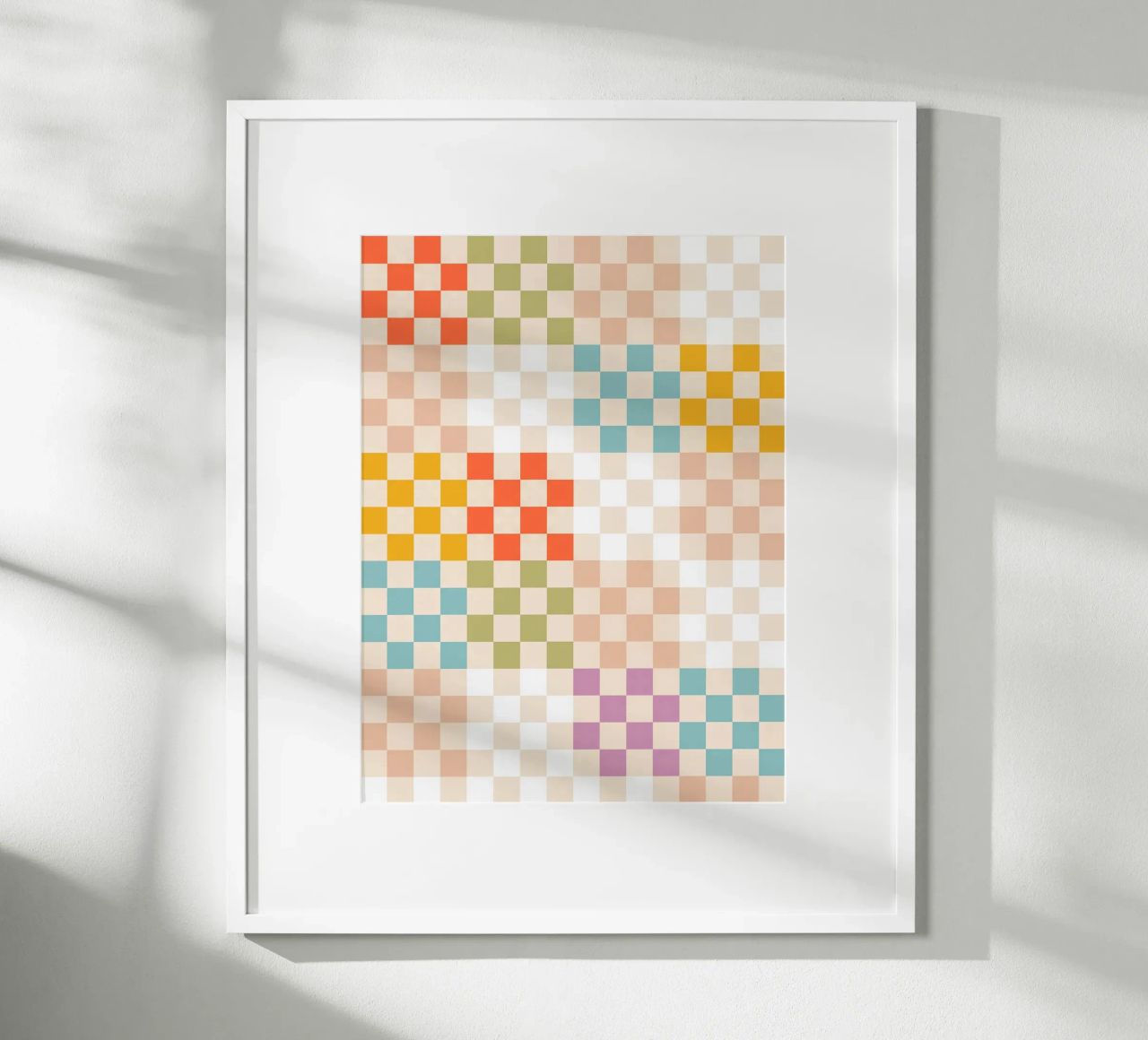 Retro Summer Check Patchwork Pattern hahnemühle by Dominique Vari Abstract