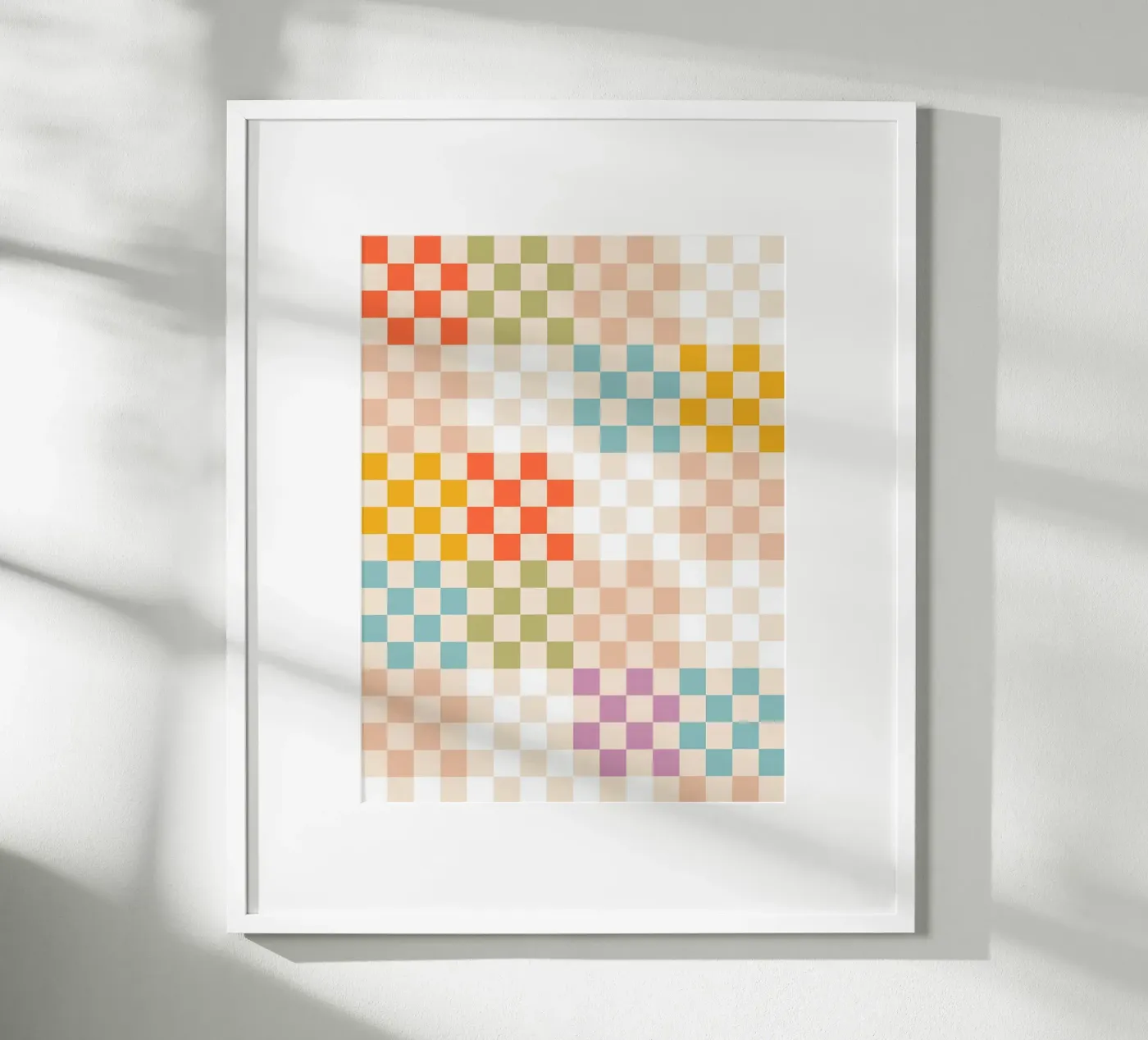 Retro Summer Check Patchwork Pattern hahnemühle van Dominique Vari Abstract