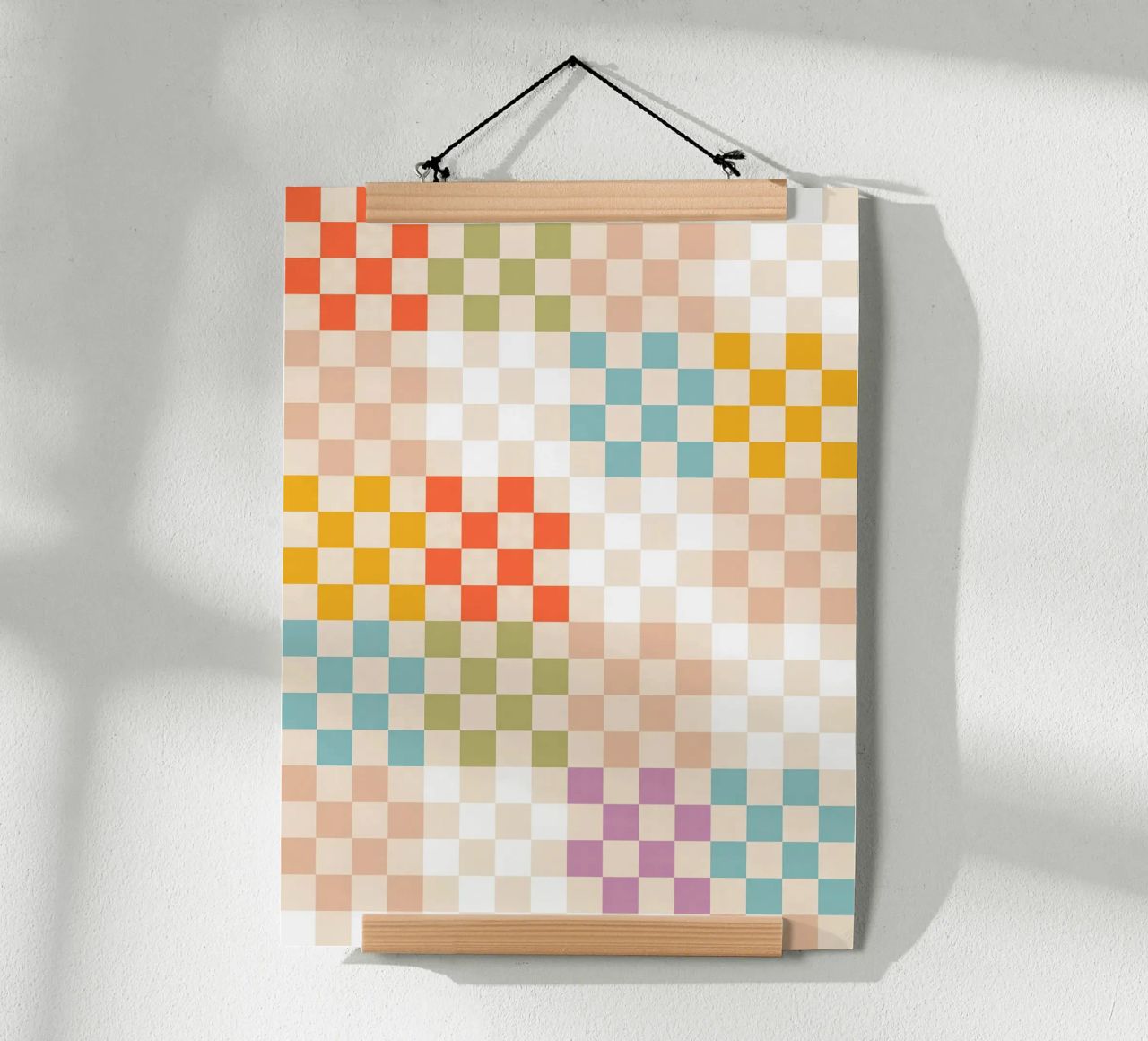 Retro Summer Check Patchwork Pattern hahnemühle by Dominique Vari Abstract
