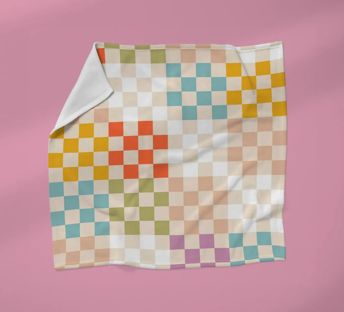 Retro Summer Check Patchwork Pattern plaid polaire de Dominique Vari Abstract