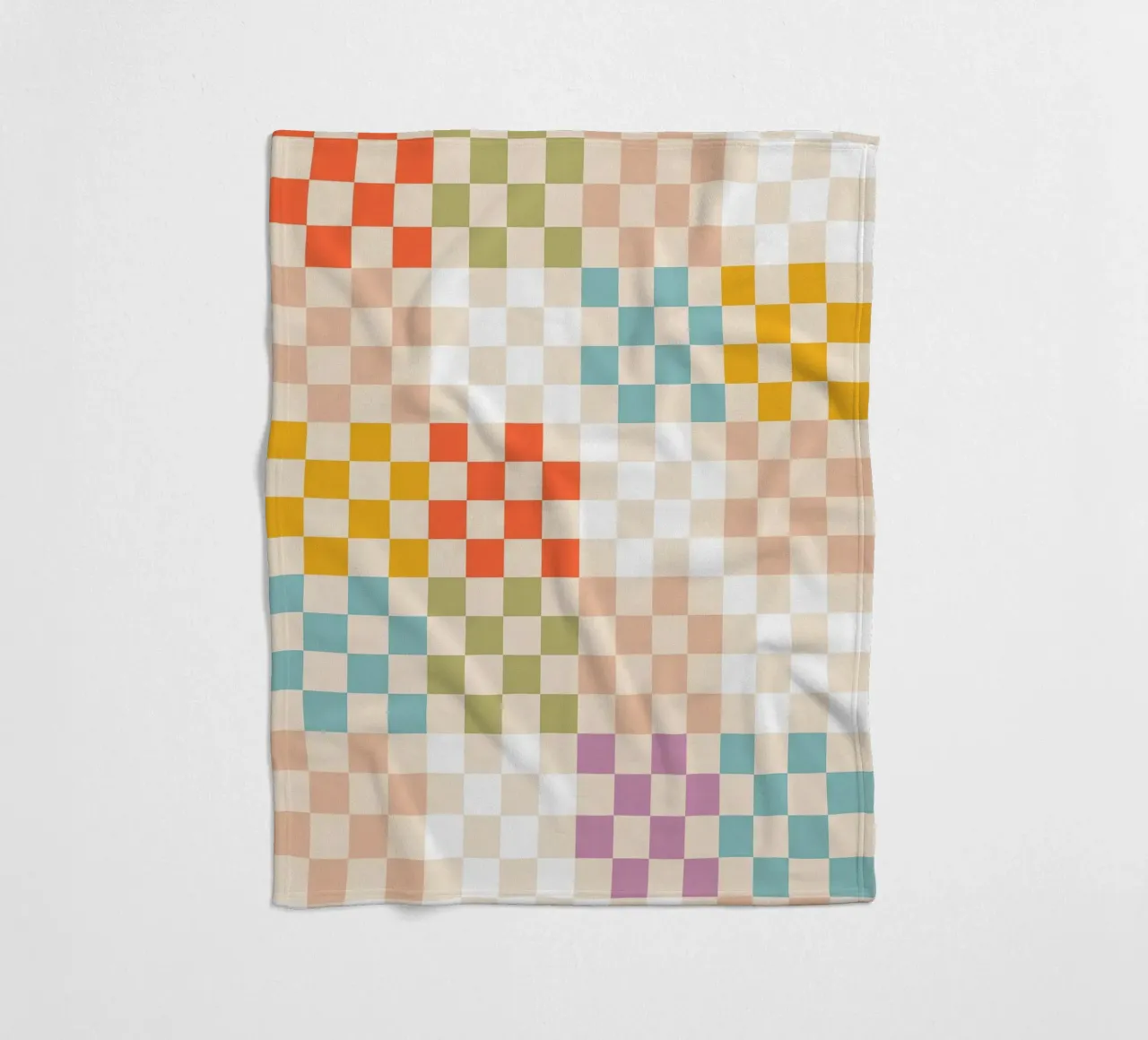 Motivo patchwork a quadri estivi retrò coperta in pile da Dominique Vari Abstract