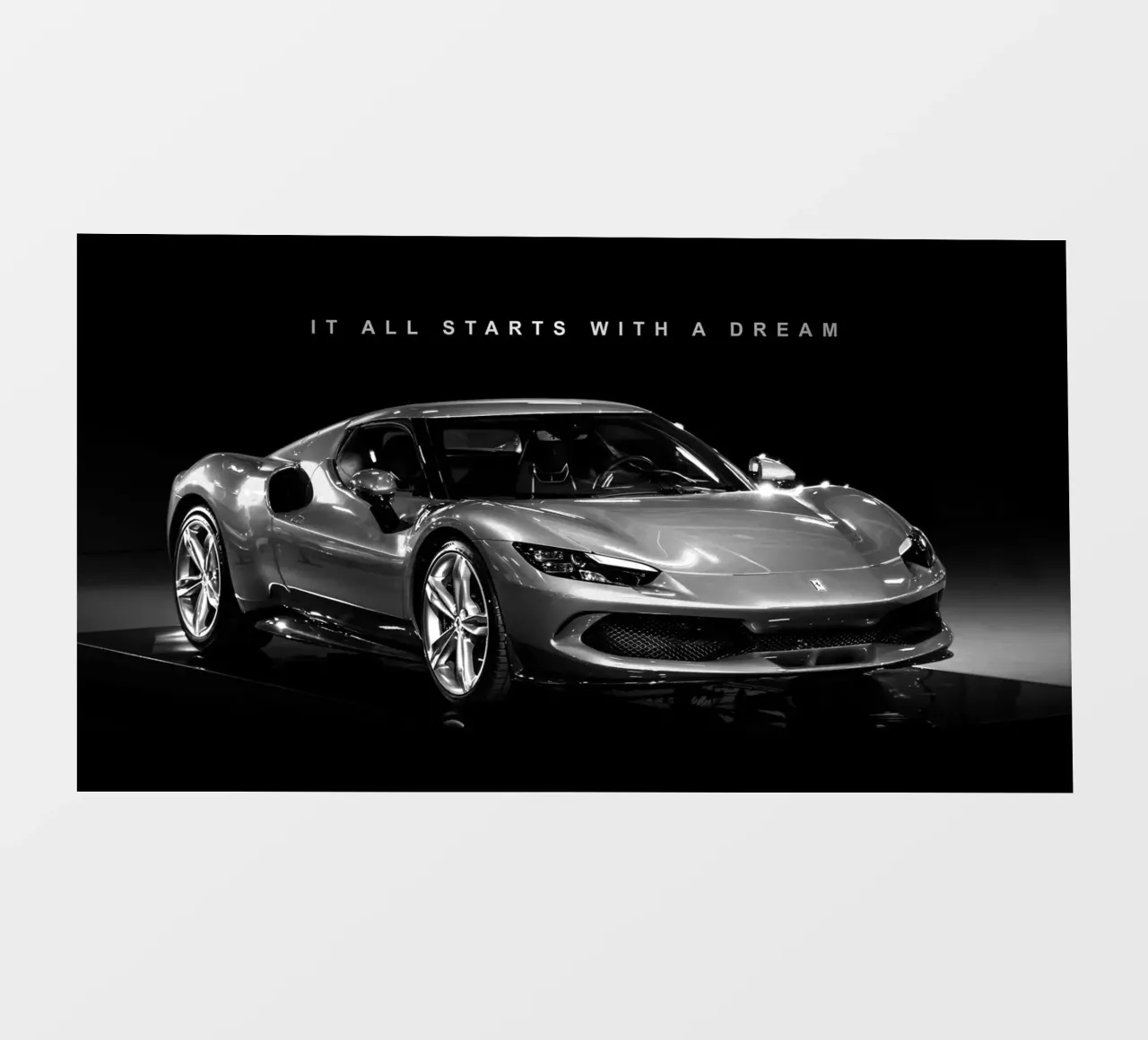 Het begint allemaal met een droom | Motiverende luxe auto fotobehang van Inspirify