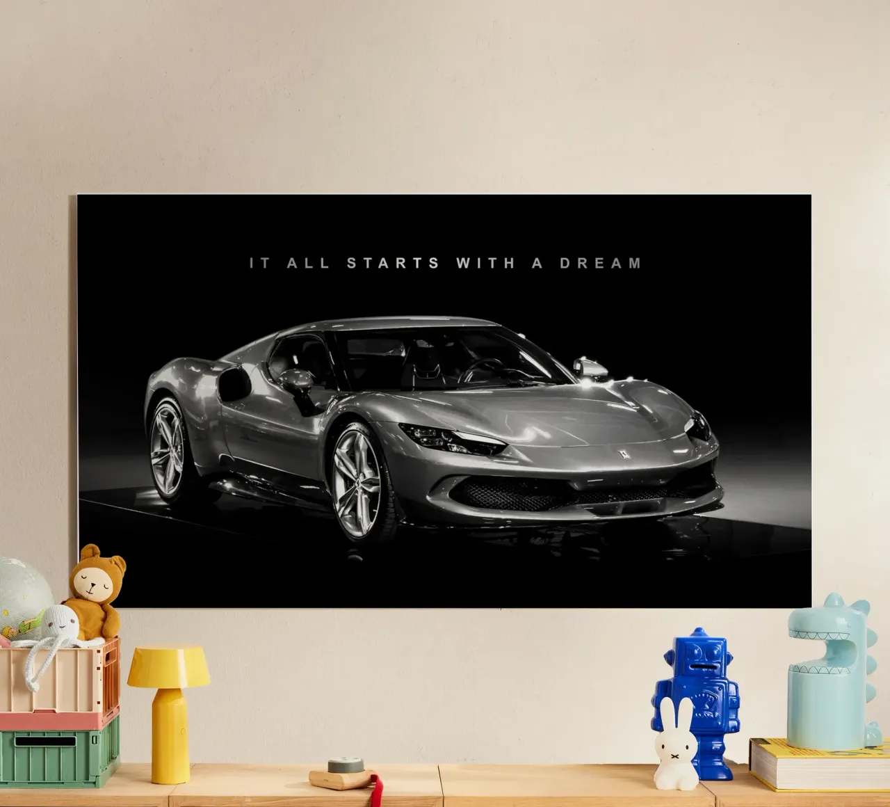 Het begint allemaal met een droom | Motiverende luxe auto acryl van Inspirify