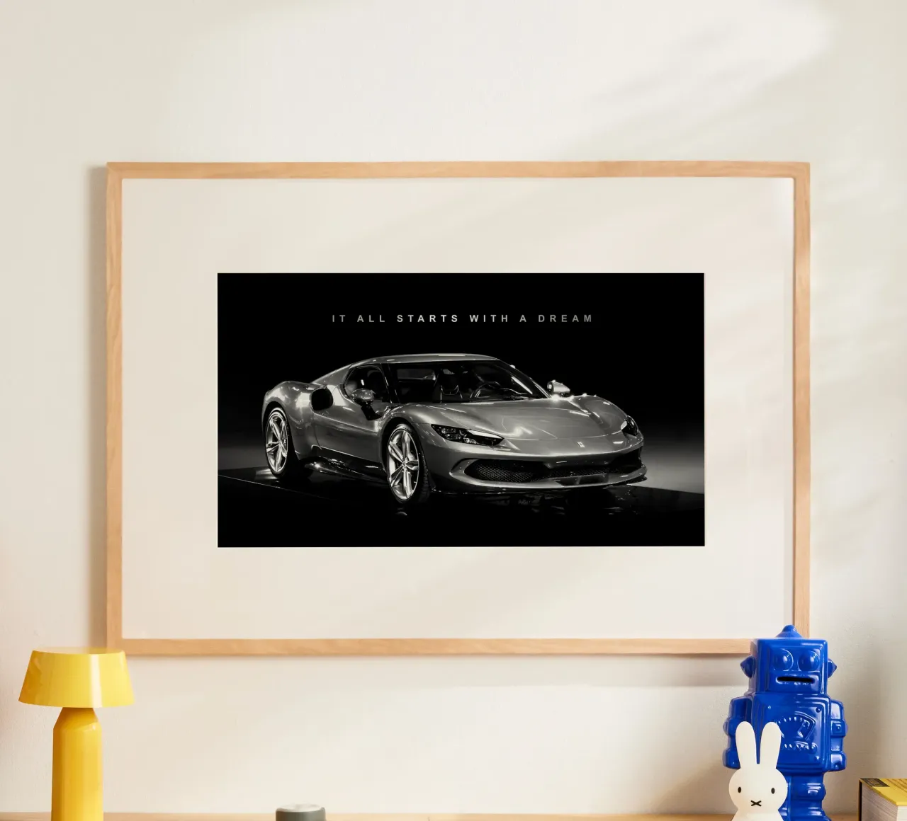 Tutto inizia con un sogno | Auto di lusso motivazionale poster da Inspirify