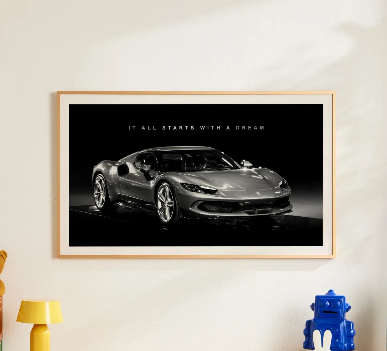 Tutto inizia con un sogno | Auto di lusso motivazionale poster da Inspirify