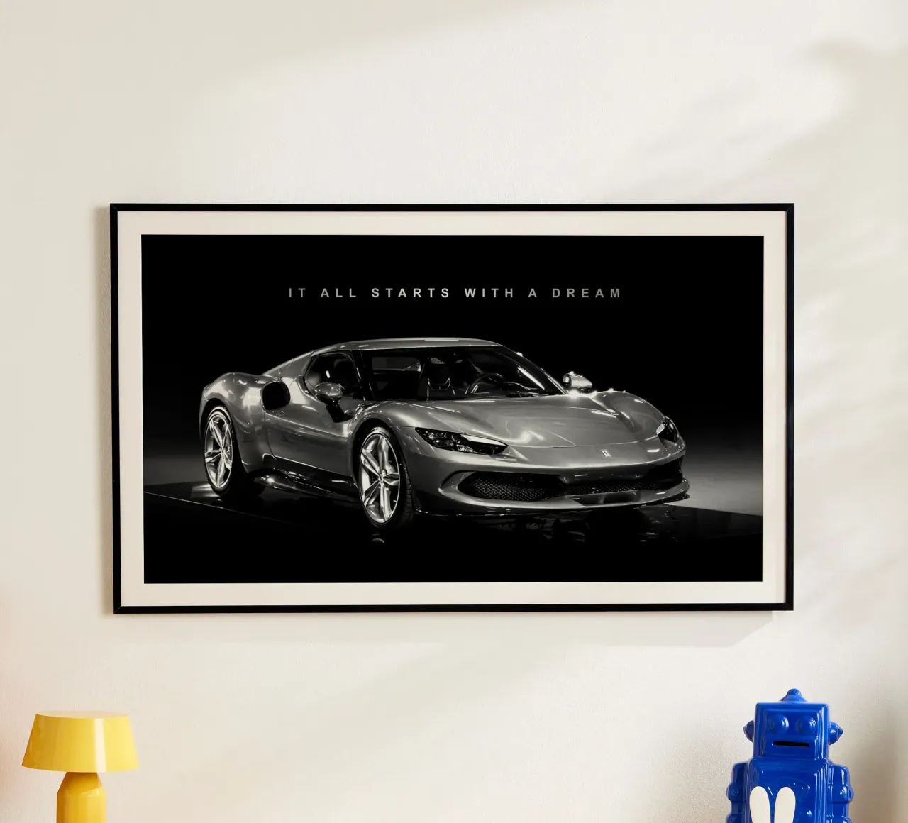 Het begint allemaal met een droom | Motiverende luxe auto poster van Inspirify
