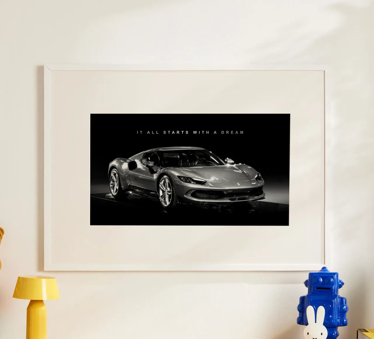 Tutto inizia con un sogno | Auto di lusso motivazionale poster da Inspirify
