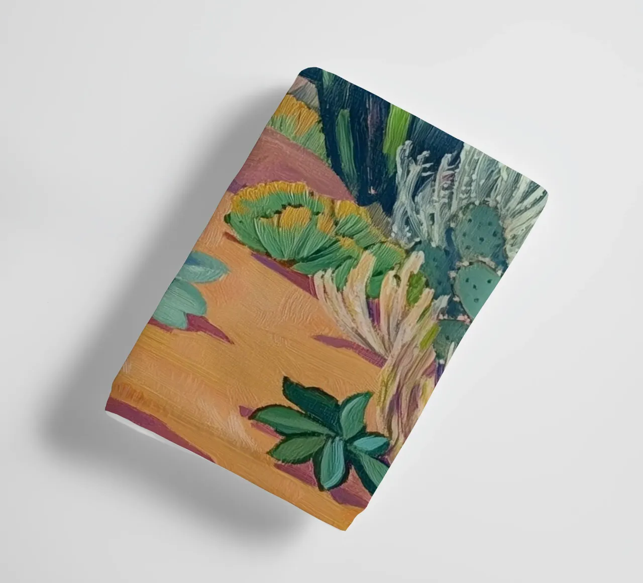 Vibrante paesaggio desertico con cactus asciugamano da bagno da Melloi Art Print