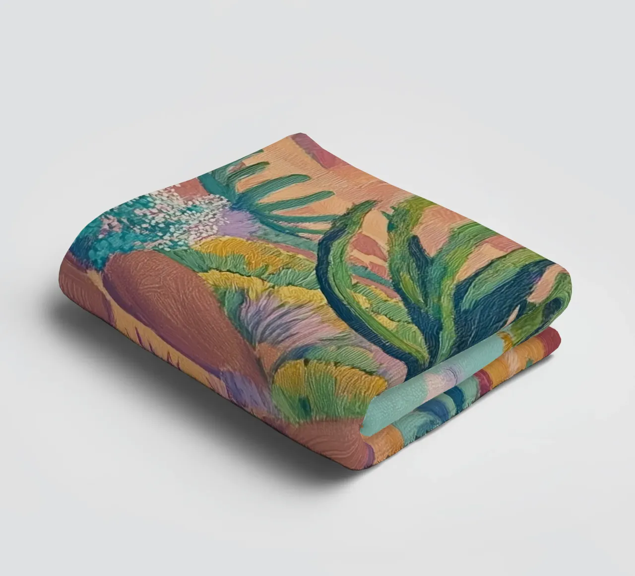 Vibrante paesaggio desertico con cactus asciugamano da bagno da Melloi Art Print