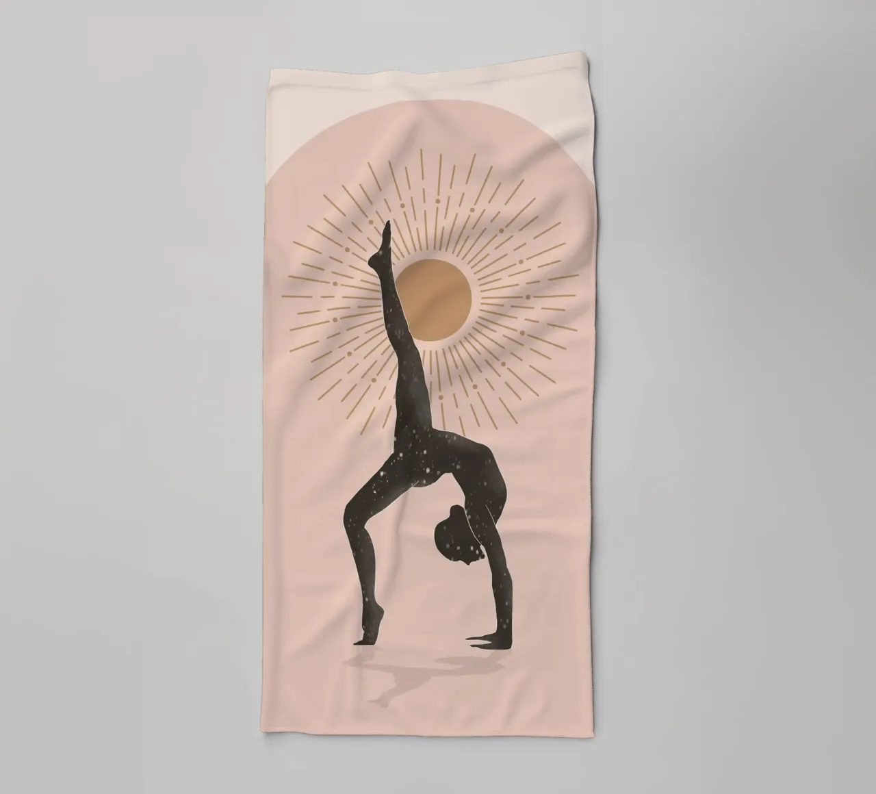 Minimalistische abstracte kunst-Yoga 15 badhanddoek van ThingDesign