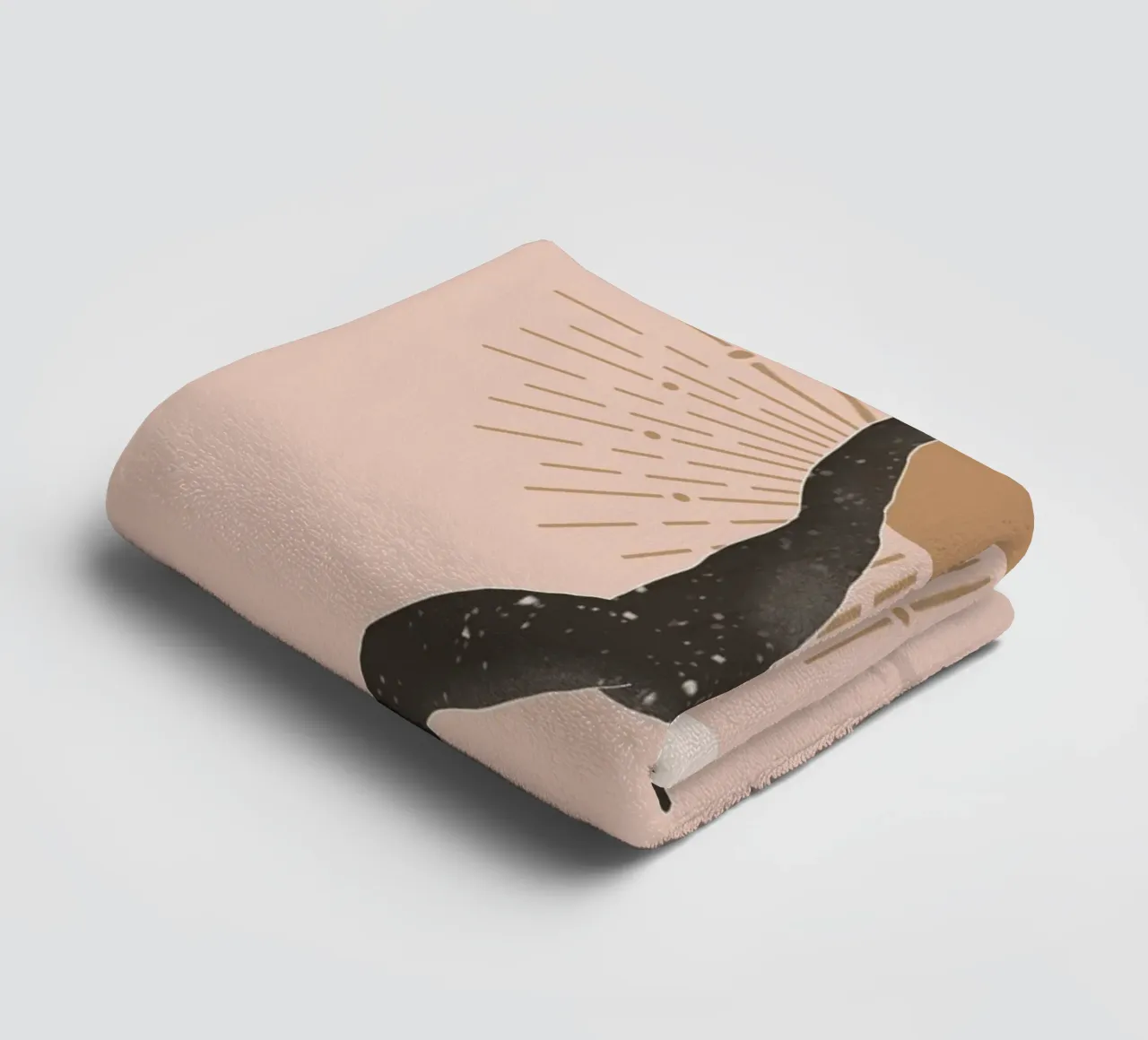 Minimalistische abstracte kunst-Yoga 15 badhanddoek van ThingDesign